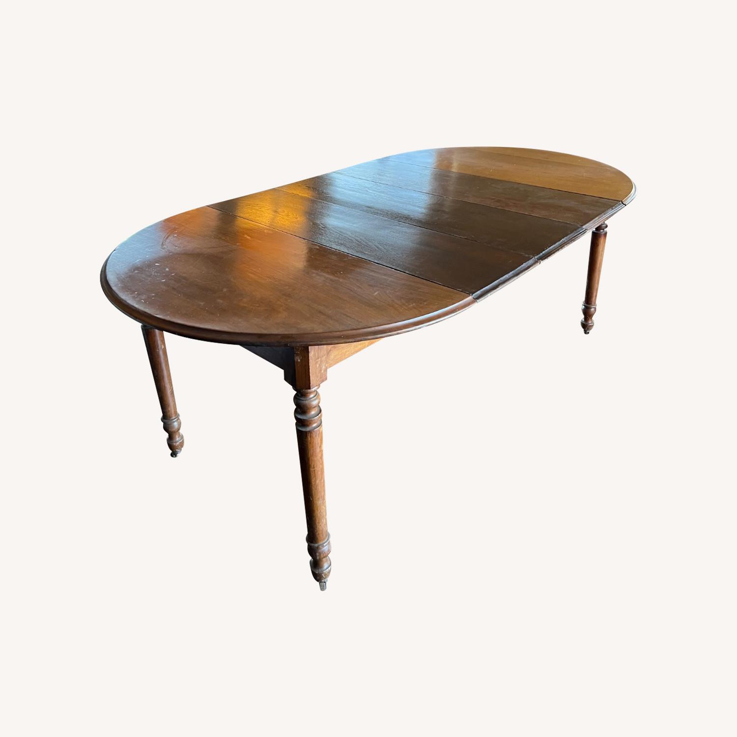 Wood Dining Table with Center Leaf - image-0