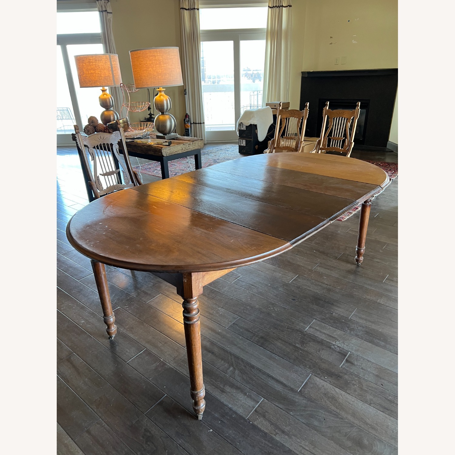 Wood Dining Table with Center Leaf - image-3