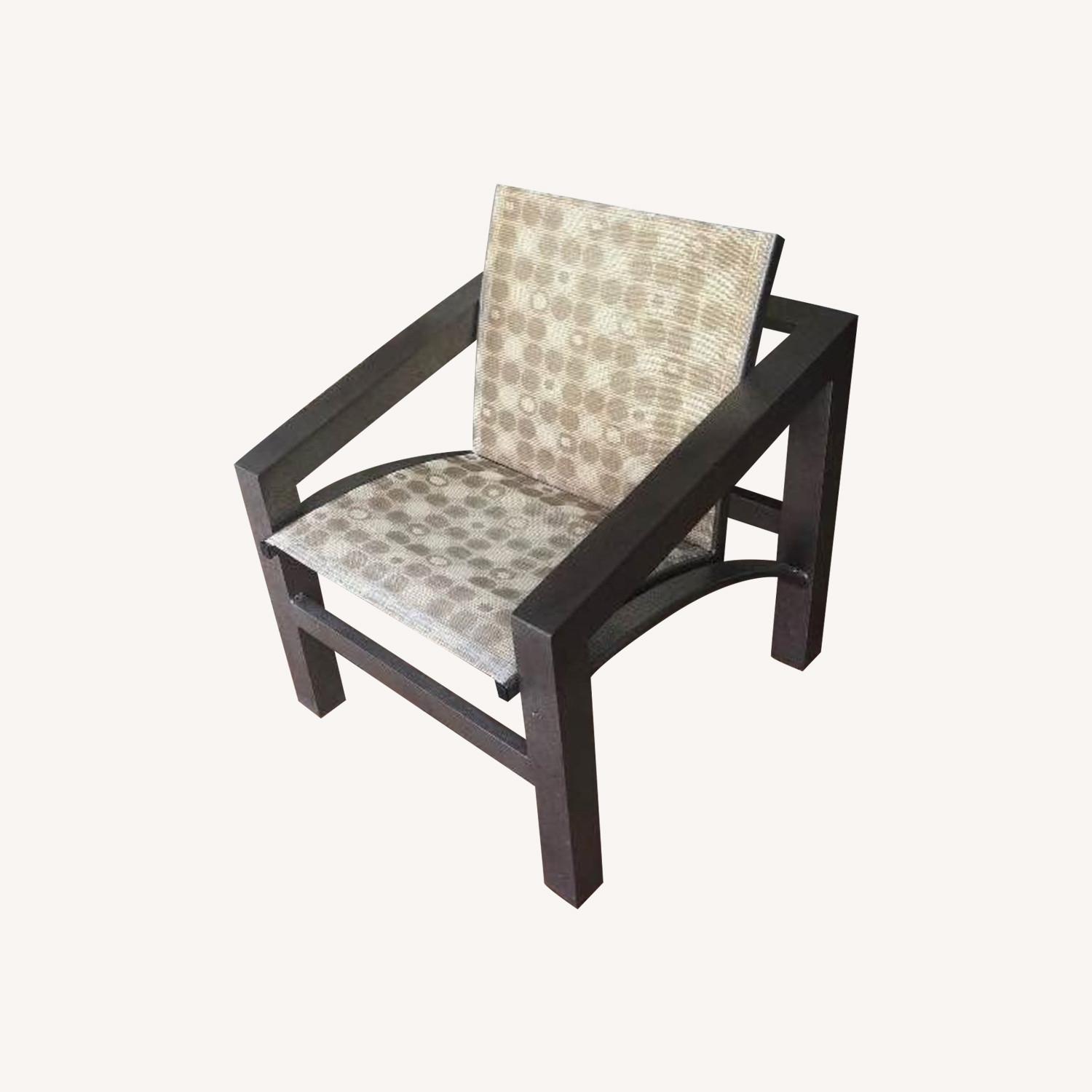 Modern Pair Patio Aluminum Sling Chairs - image-0