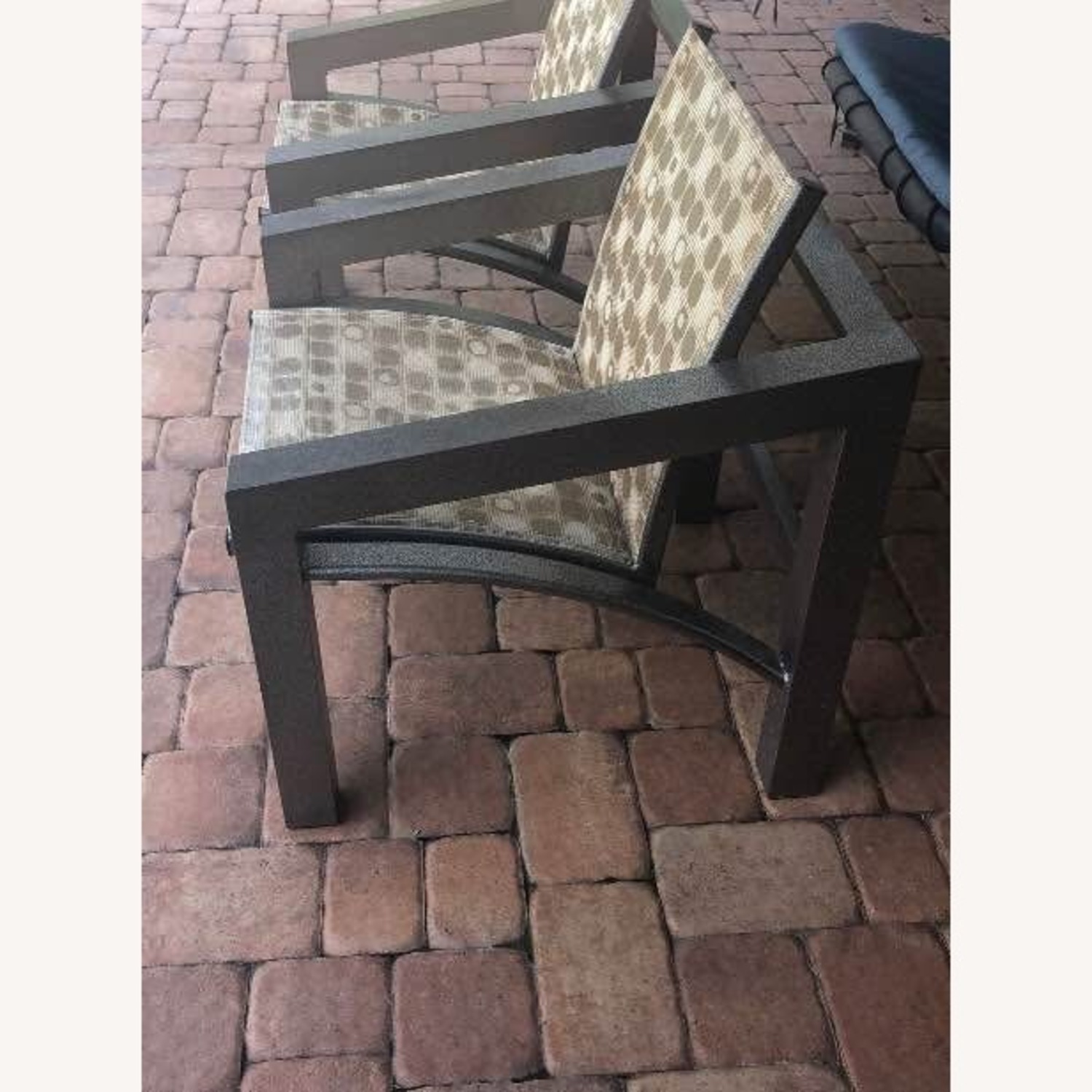 Modern Pair Patio Aluminum Sling Chairs - image-5
