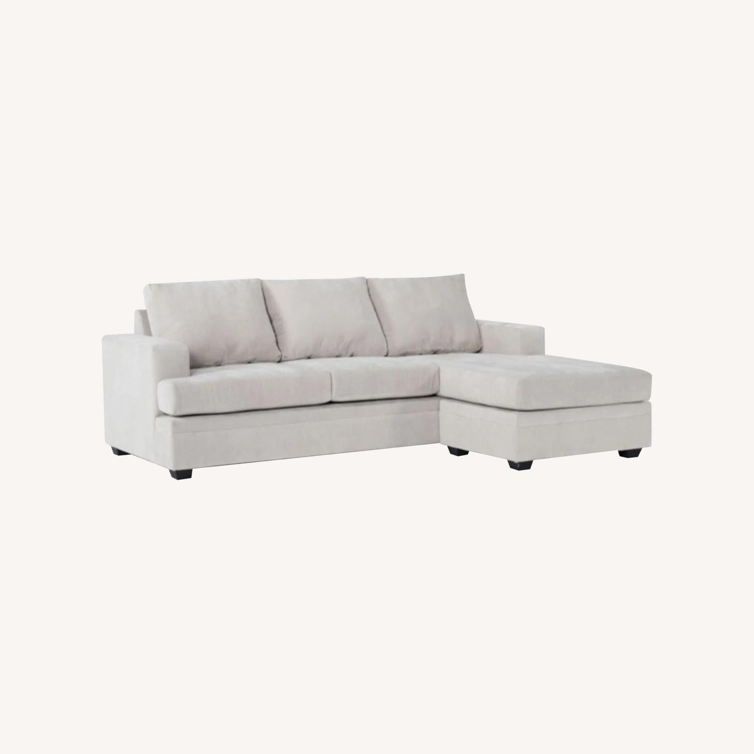 Living Spaces Bonaterra Reversible Sofa Chaise W Storage Ottoman - image-0