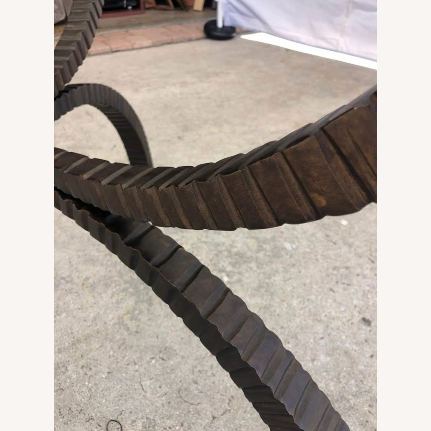 Modern Dining Glass and Metal Table - image-6