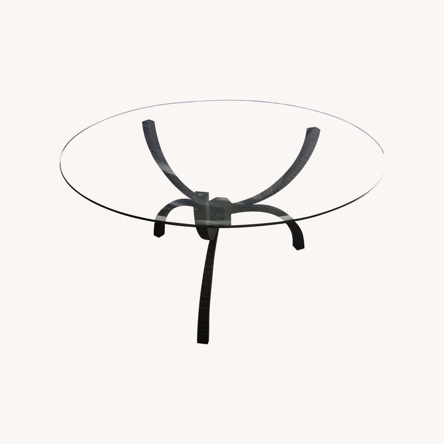 Modern Dining Glass and Metal Table - image-0