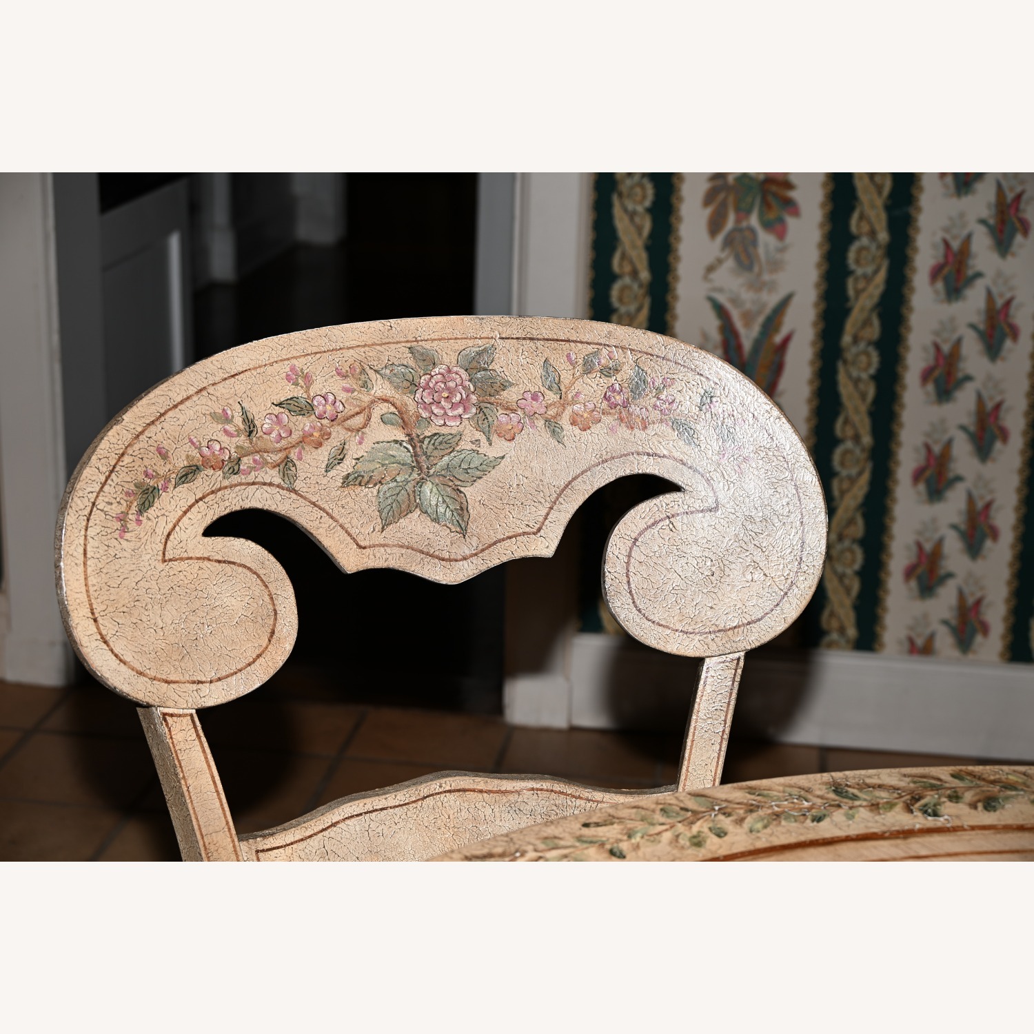 Pedestal Designer Painted Table-6  Matching Chairs - image-2