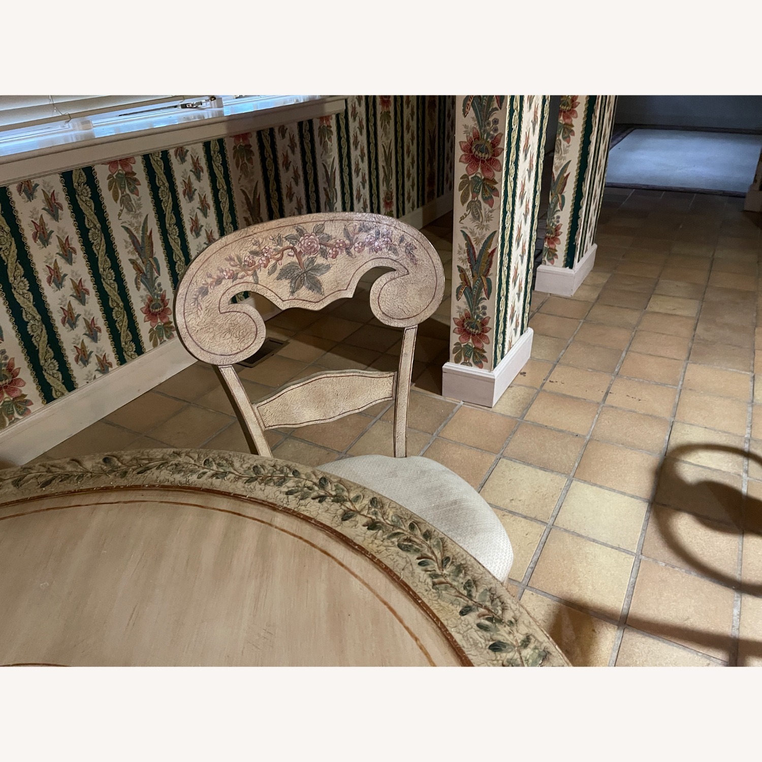 Pedestal Designer Painted Table-6  Matching Chairs - image-6