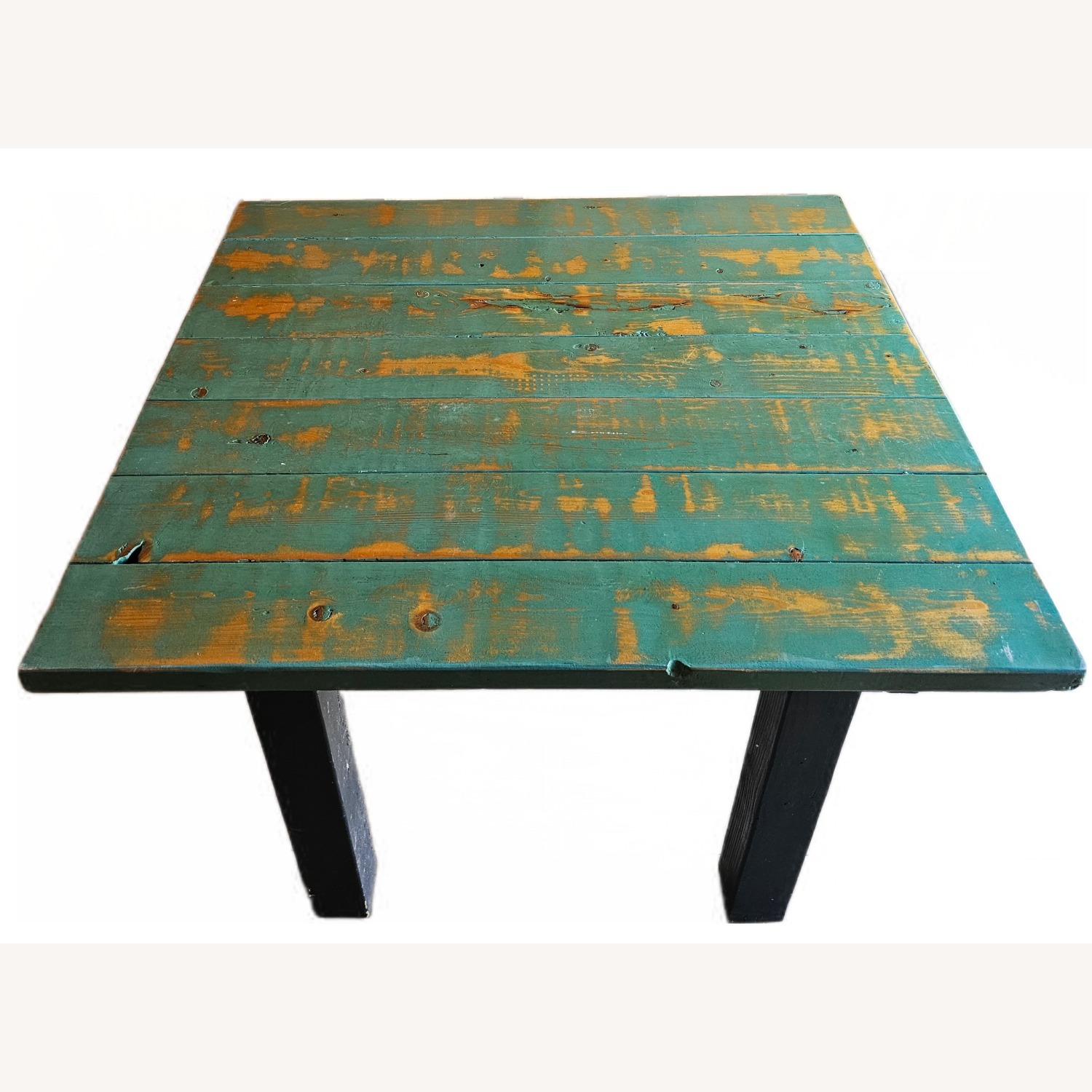 Teal Green Handmade Kitchen Dining Farm Table - image-4