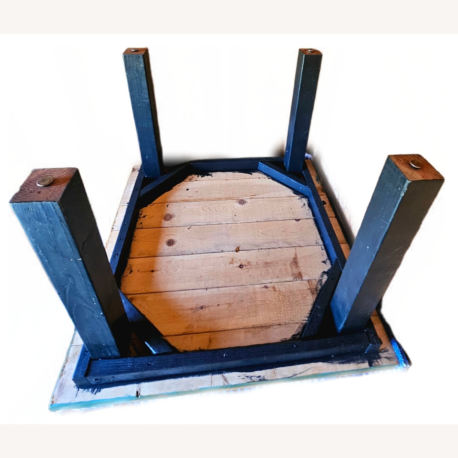 Teal Green Handmade Kitchen Dining Farm Table - image-5