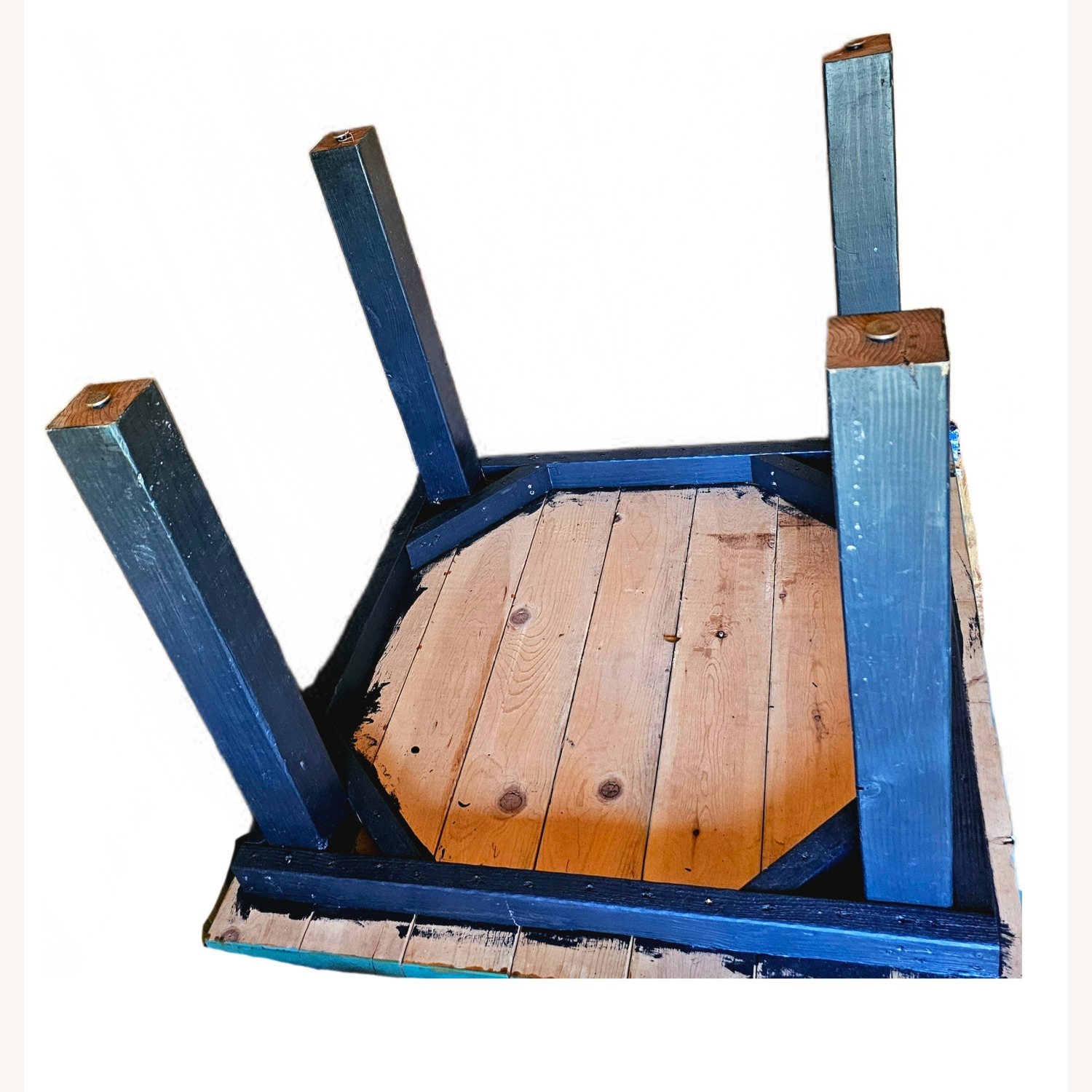 Teal Green Handmade Kitchen Dining Farm Table - image-6