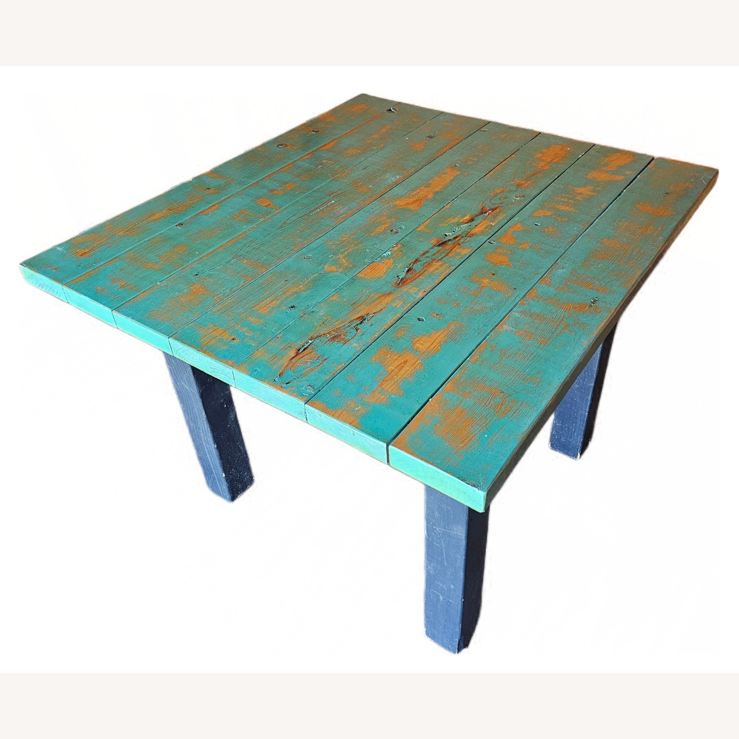 Teal Green Handmade Kitchen Dining Farm Table - image-3