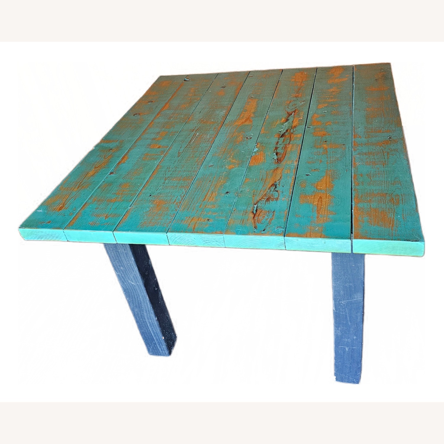 Teal Green Handmade Kitchen Dining Farm Table - image-7