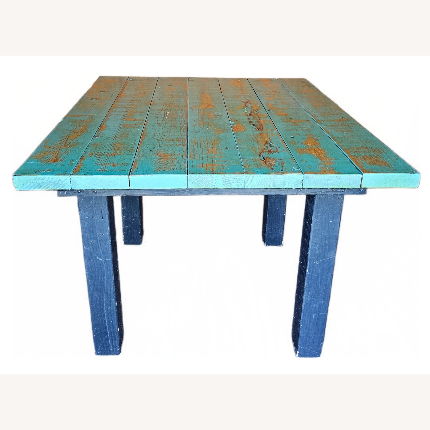 Teal Green Handmade Kitchen Dining Farm Table - image-1