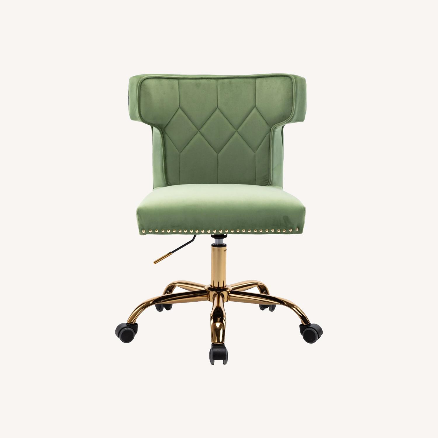 Walmart Green Velvet Office Chair - image-0