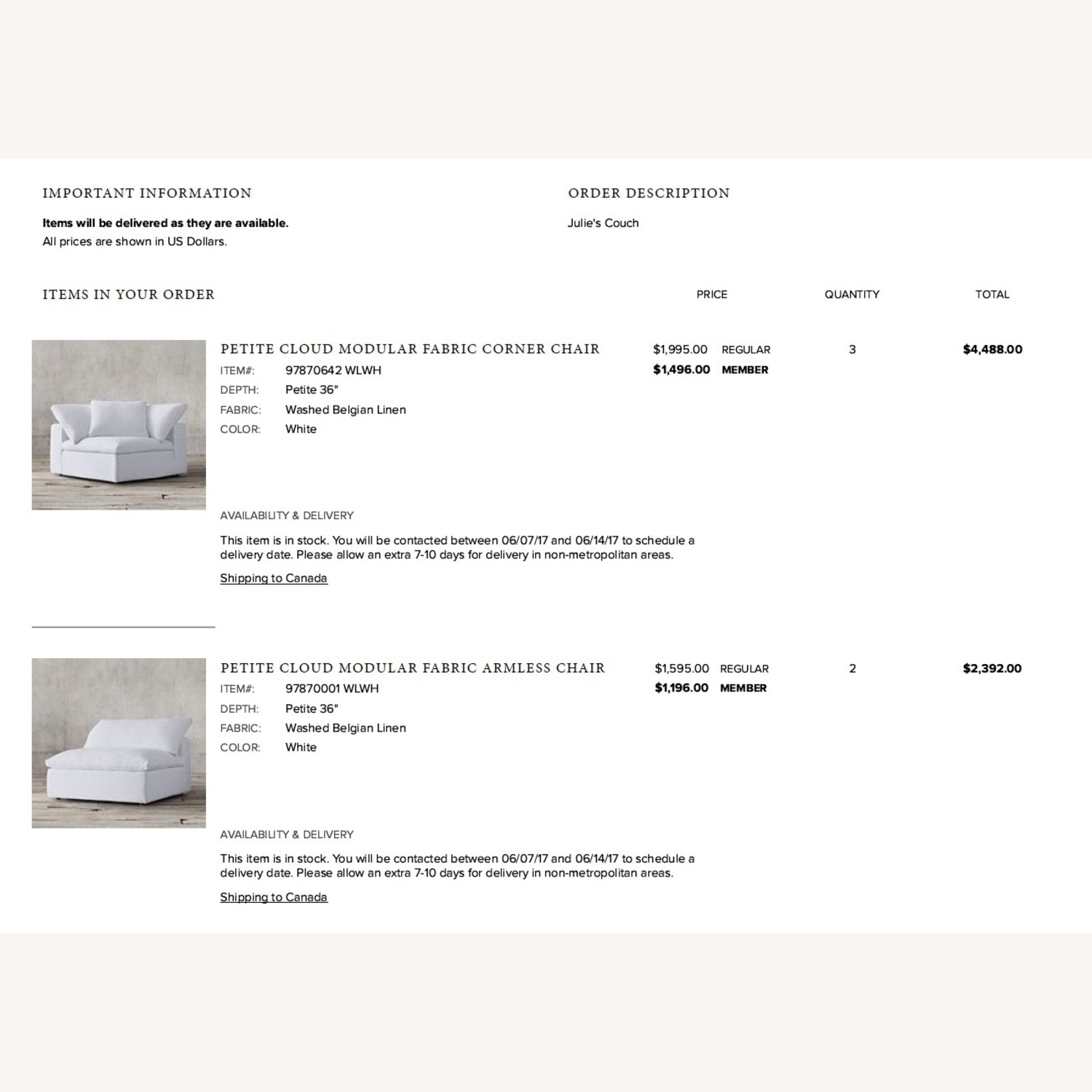 Restoration Hardware Cloud Petite Sectional - image-1