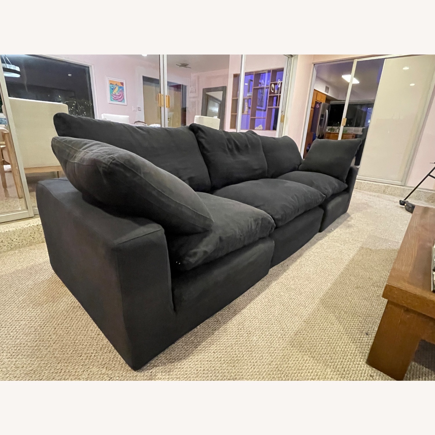 Restoration Hardware Cloud Modular 3-Piece Sofa in Black - image-2