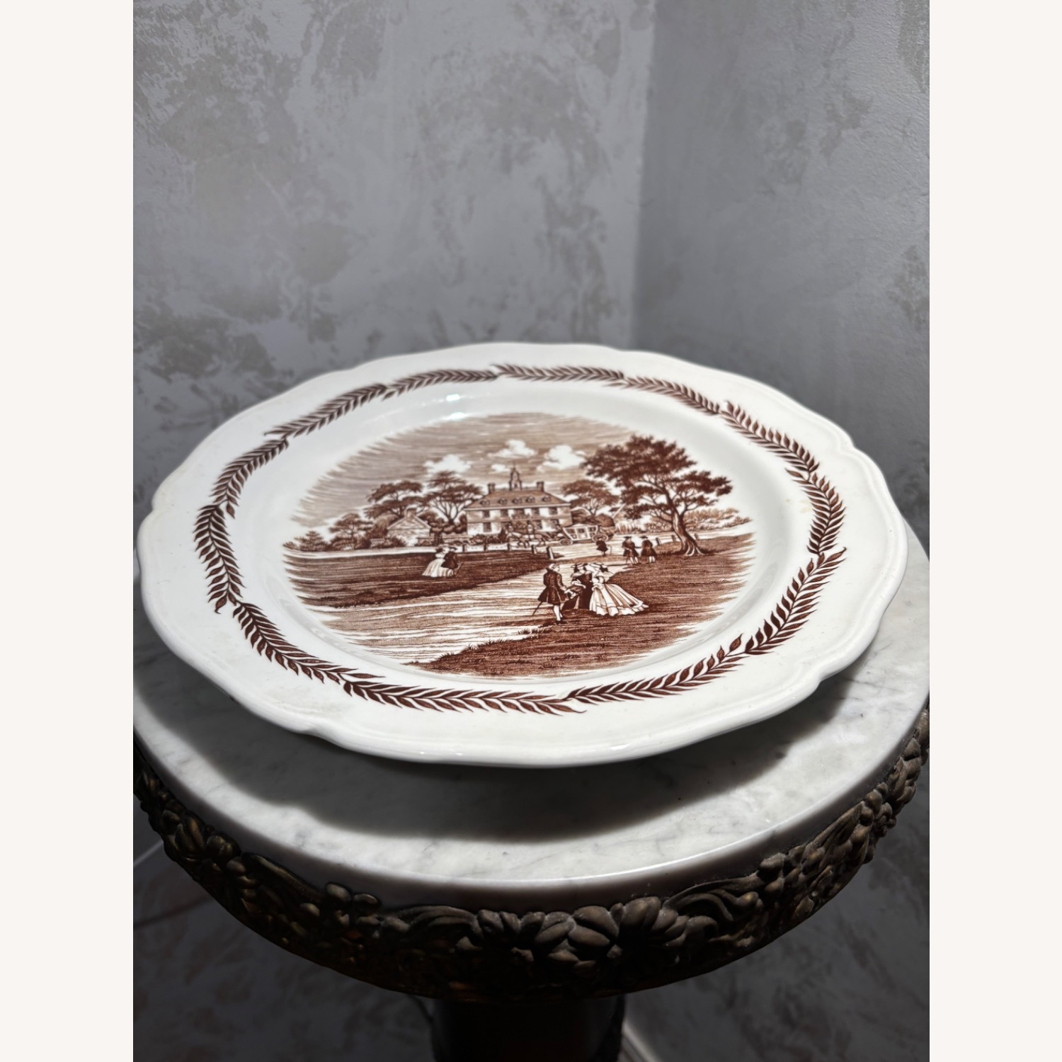   Meakin Colonial England Hand Engraved  Plate - image-8