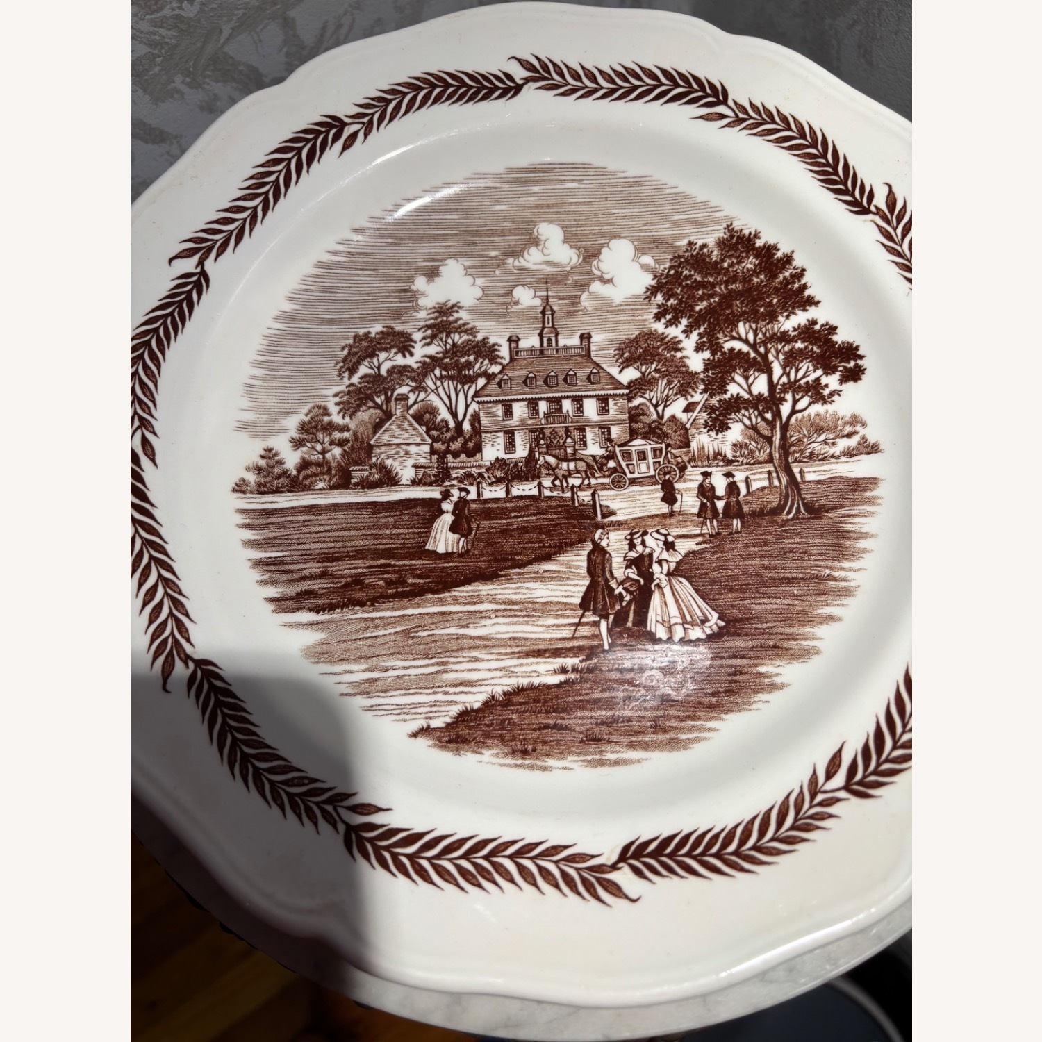   Meakin Colonial England Hand Engraved  Plate - image-6