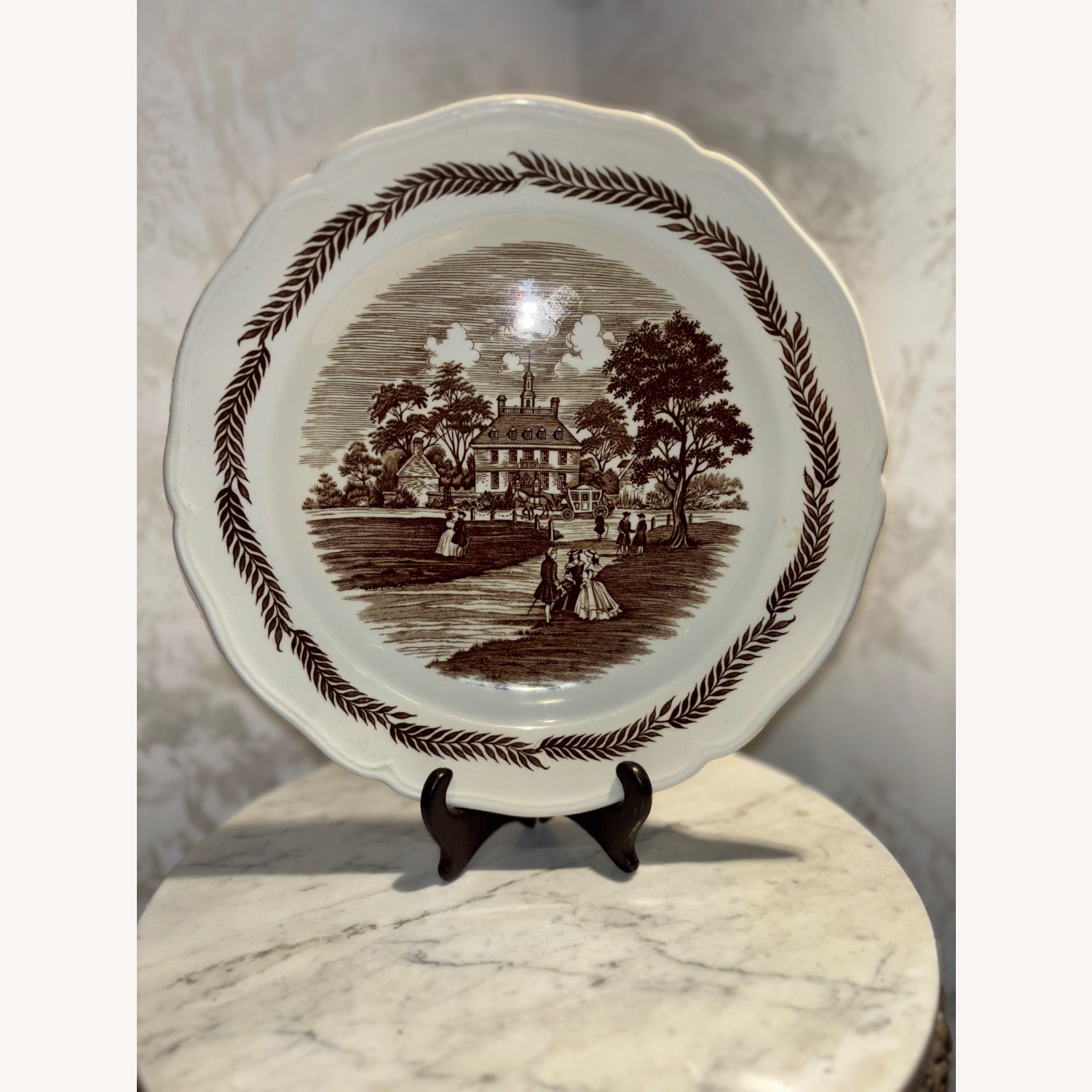   Meakin Colonial England Hand Engraved  Plate - image-1
