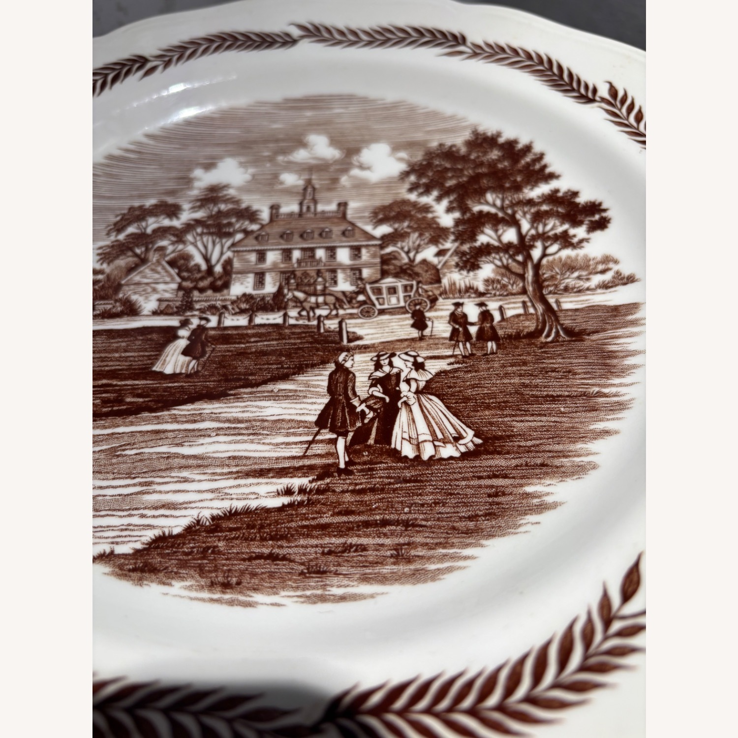   Meakin Colonial England Hand Engraved  Plate - image-5