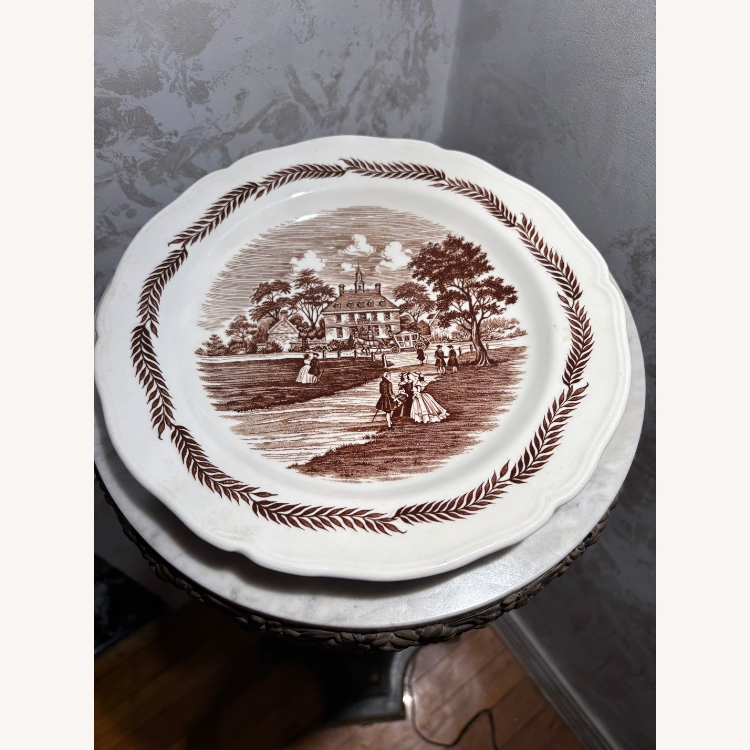   Meakin Colonial England Hand Engraved  Plate - image-9