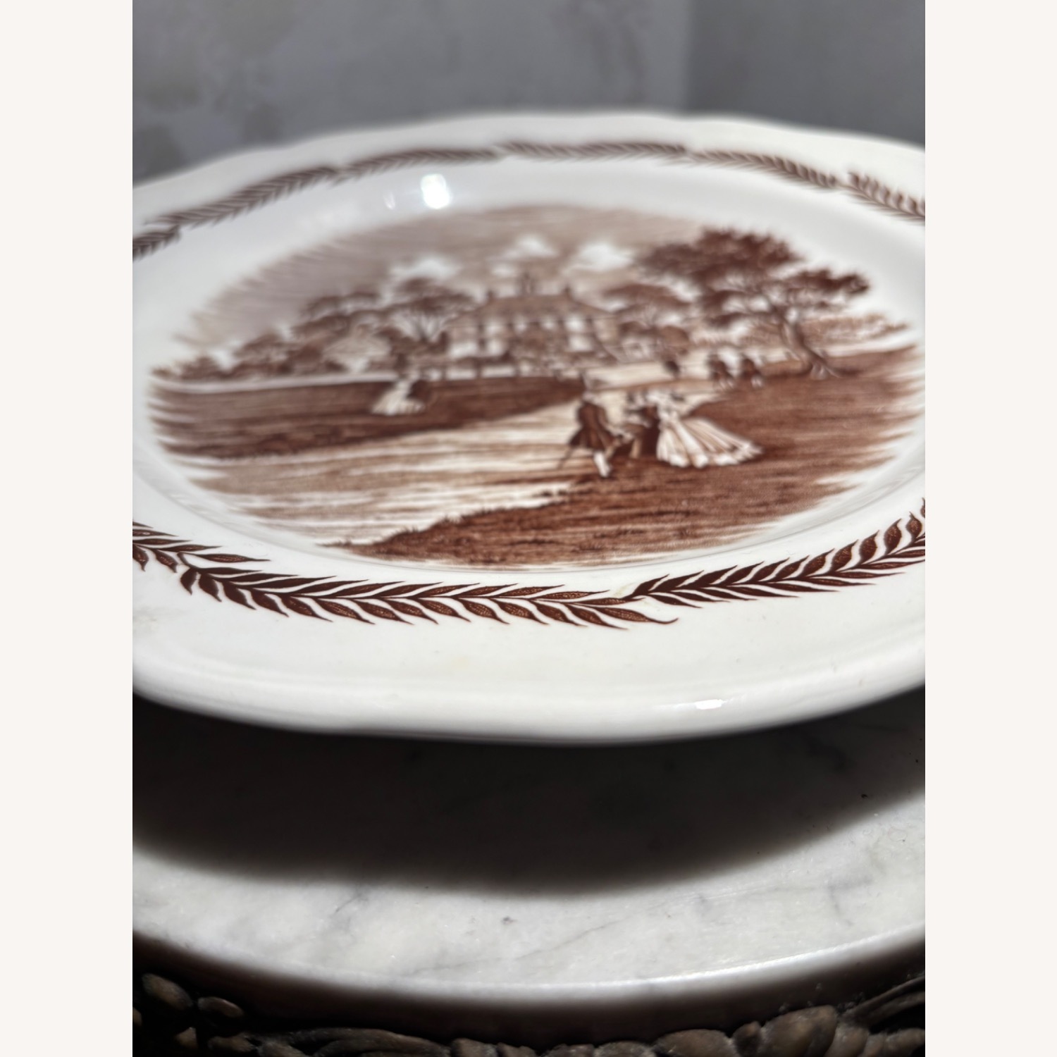   Meakin Colonial England Hand Engraved  Plate - image-3