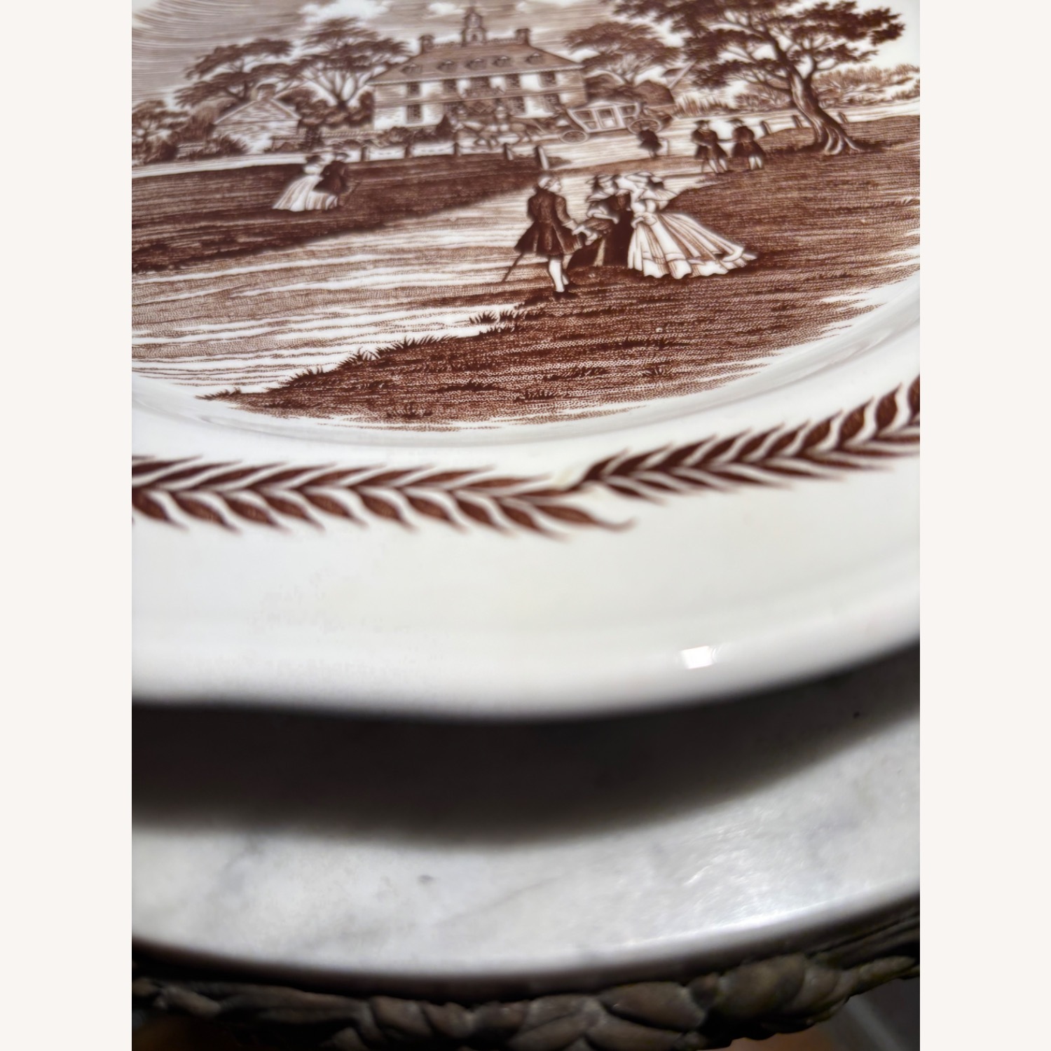   Meakin Colonial England Hand Engraved  Plate - image-4