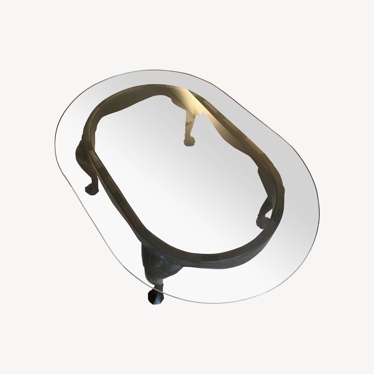 Chippendale Style Glass Top Coffee Table - image-0