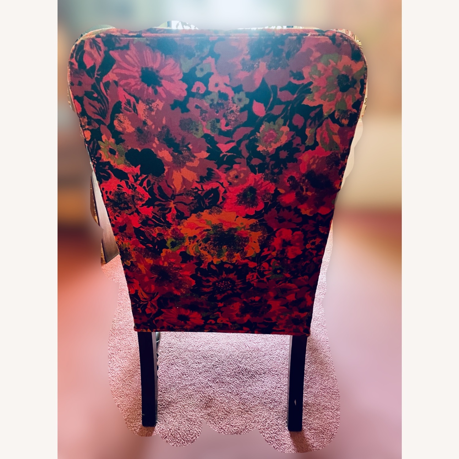 Antique Armchair with Floral Upholstery - image-4