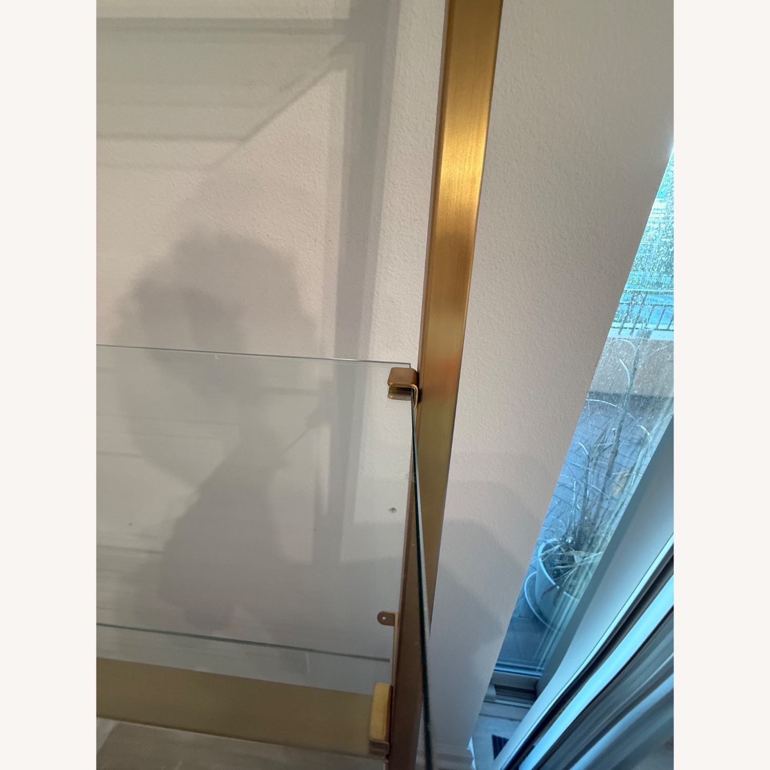 CB2 Tesso Brass Metal Wall Mount Bookshelf - image-3