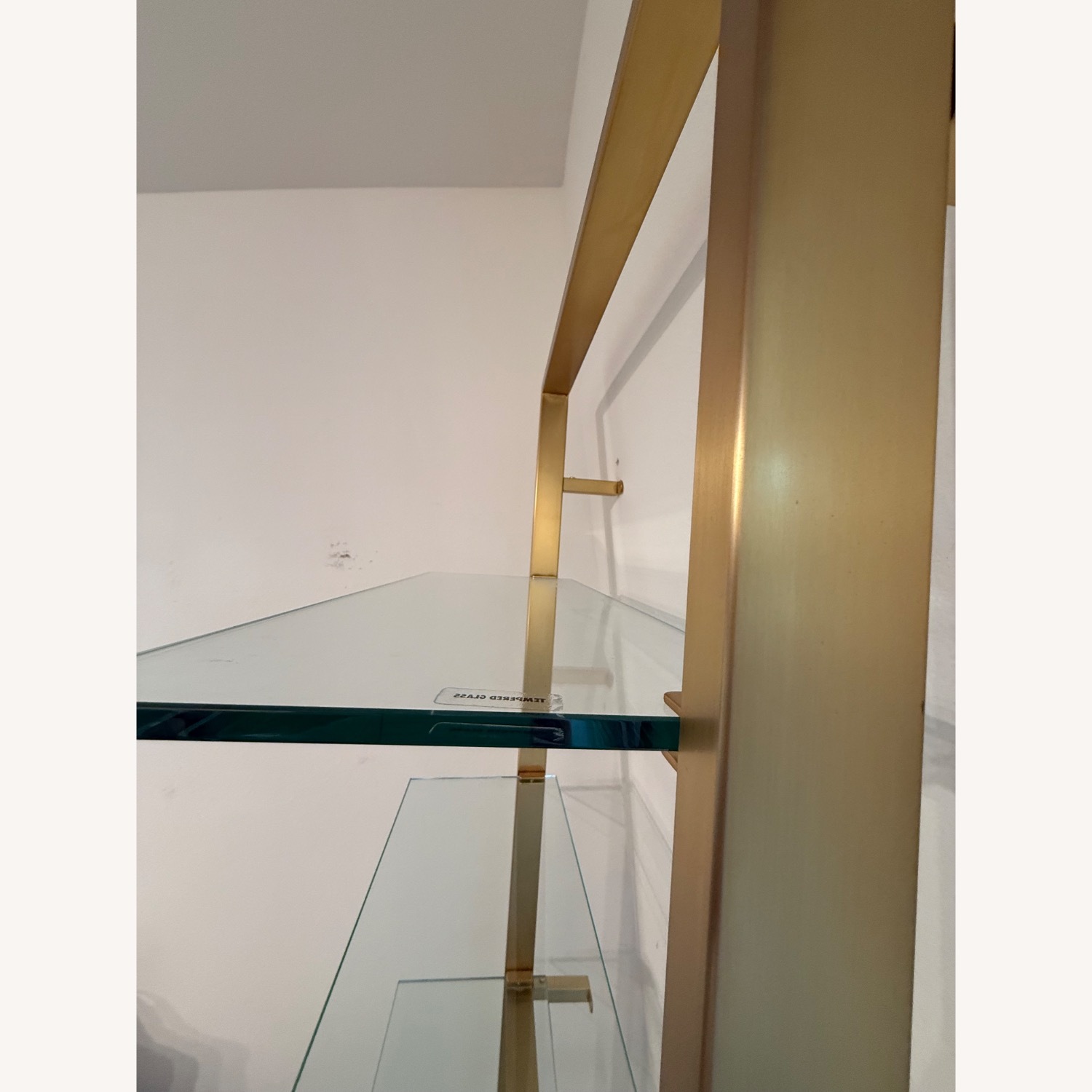 CB2 Tesso Brass Metal Wall Mount Bookshelf - image-2