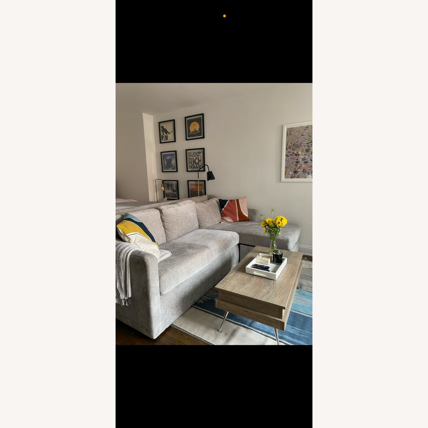 Crate & Barrel Notch Reversible Lounger Sectional - image-5