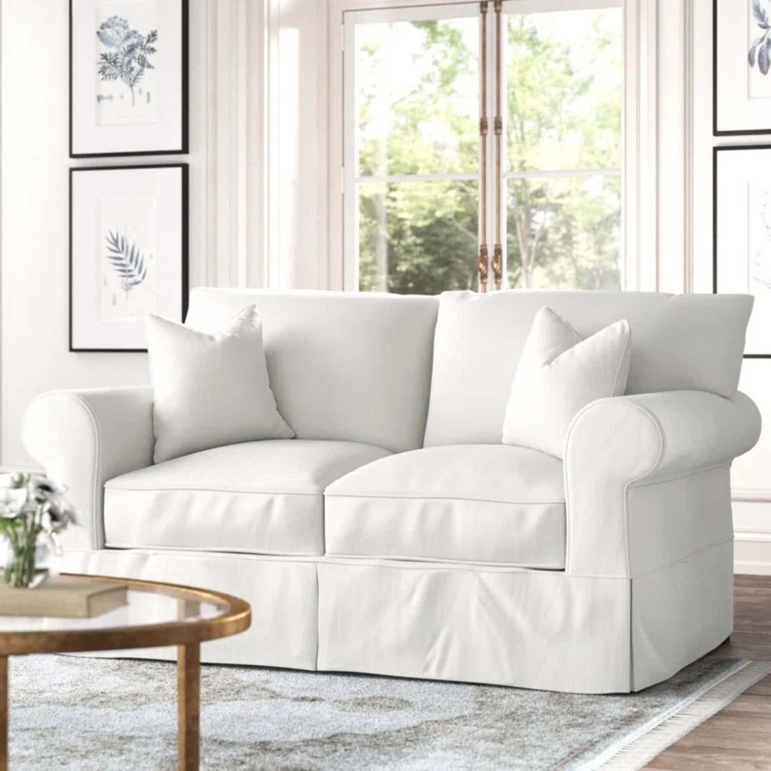 Amari 63" Rolled Arm Slipcovered Loveseat - image-4