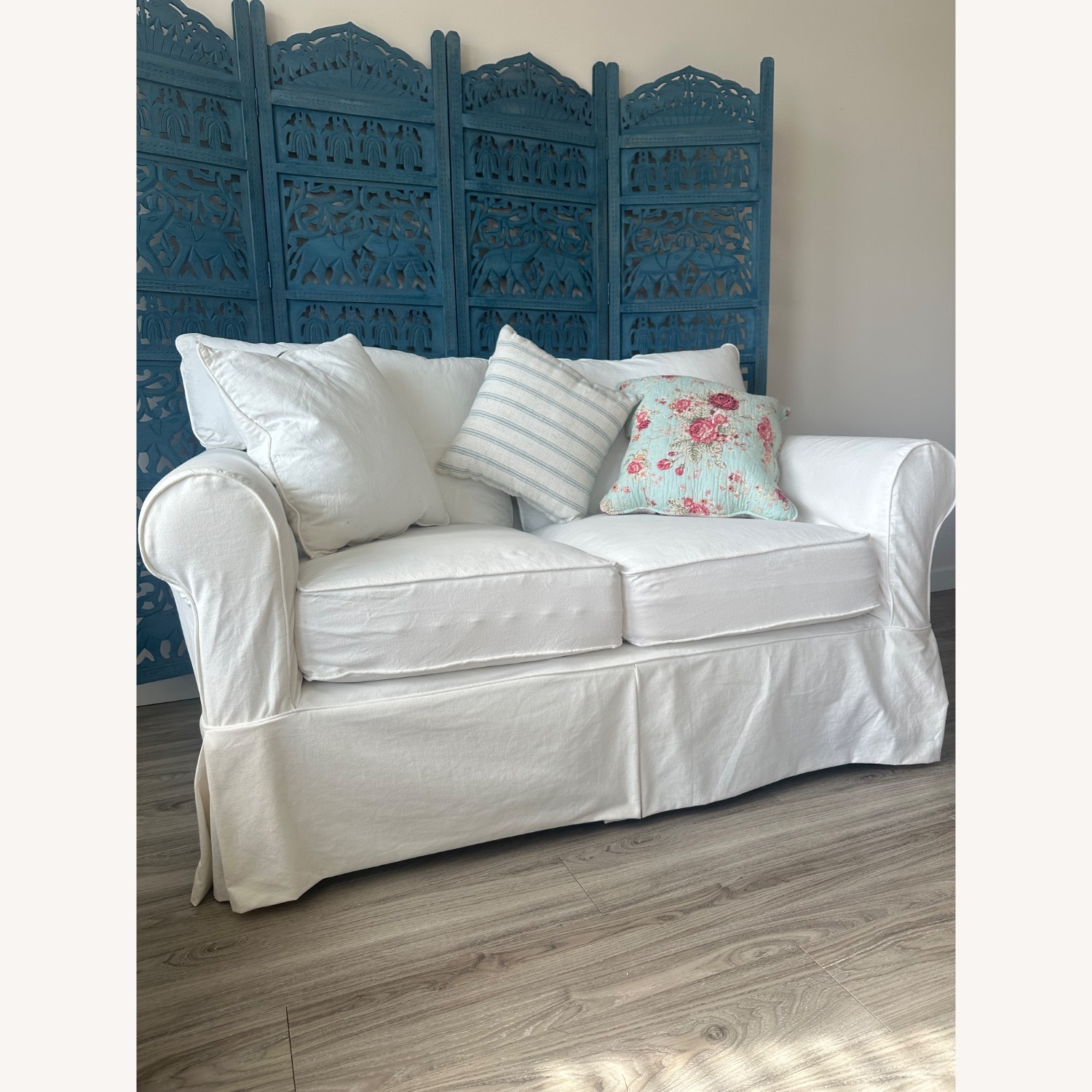 Amari 63" Rolled Arm Slipcovered Loveseat - image-2