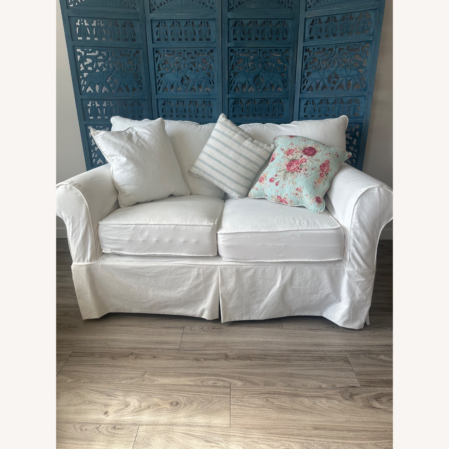 Amari 63" Rolled Arm Slipcovered Loveseat - image-1