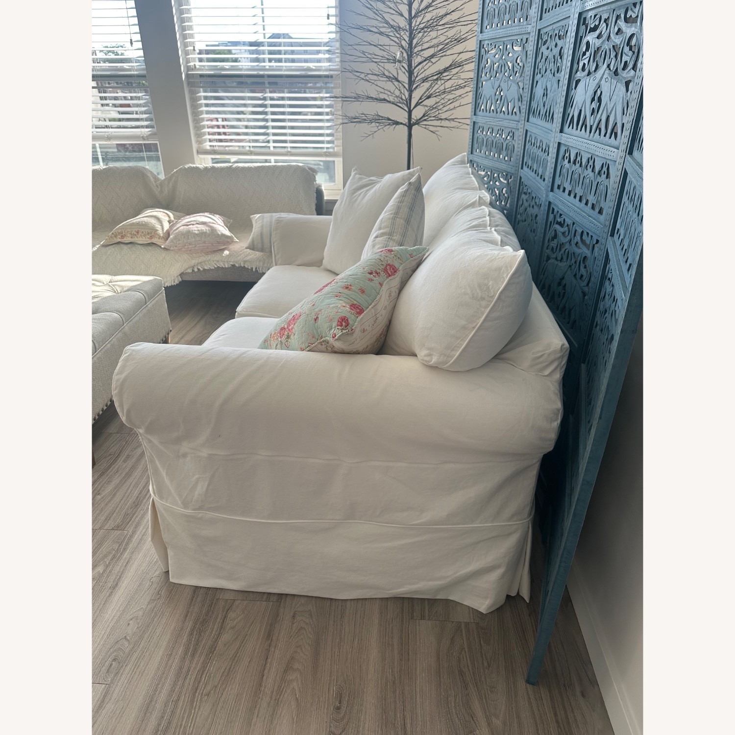 Amari 63" Rolled Arm Slipcovered Loveseat - image-3