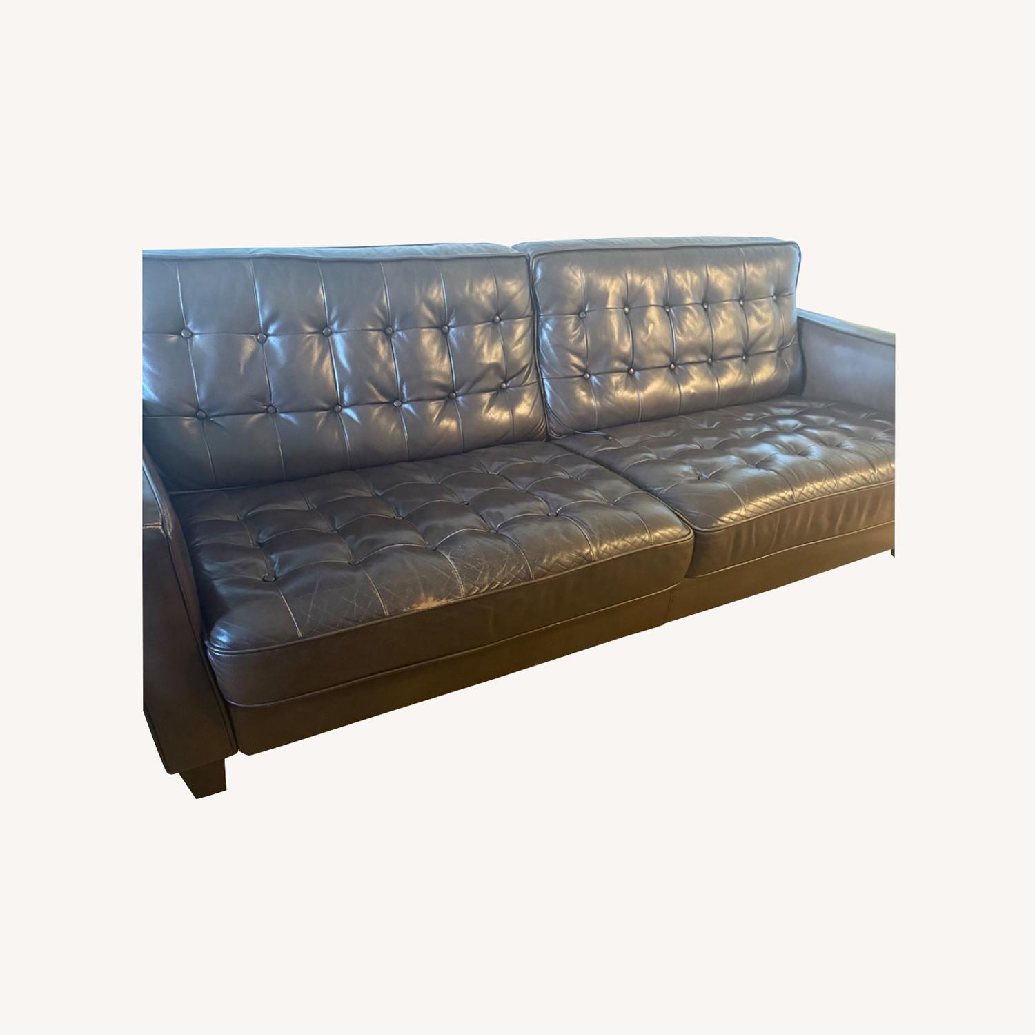 Macy's Premium Leather Sofa - image-0