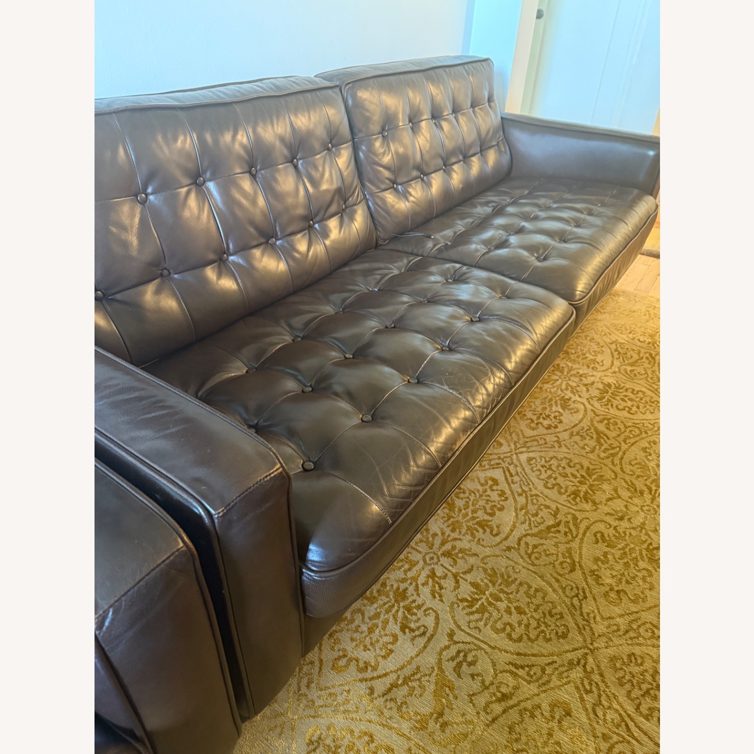 Macy's Premium Leather Sofa - image-1