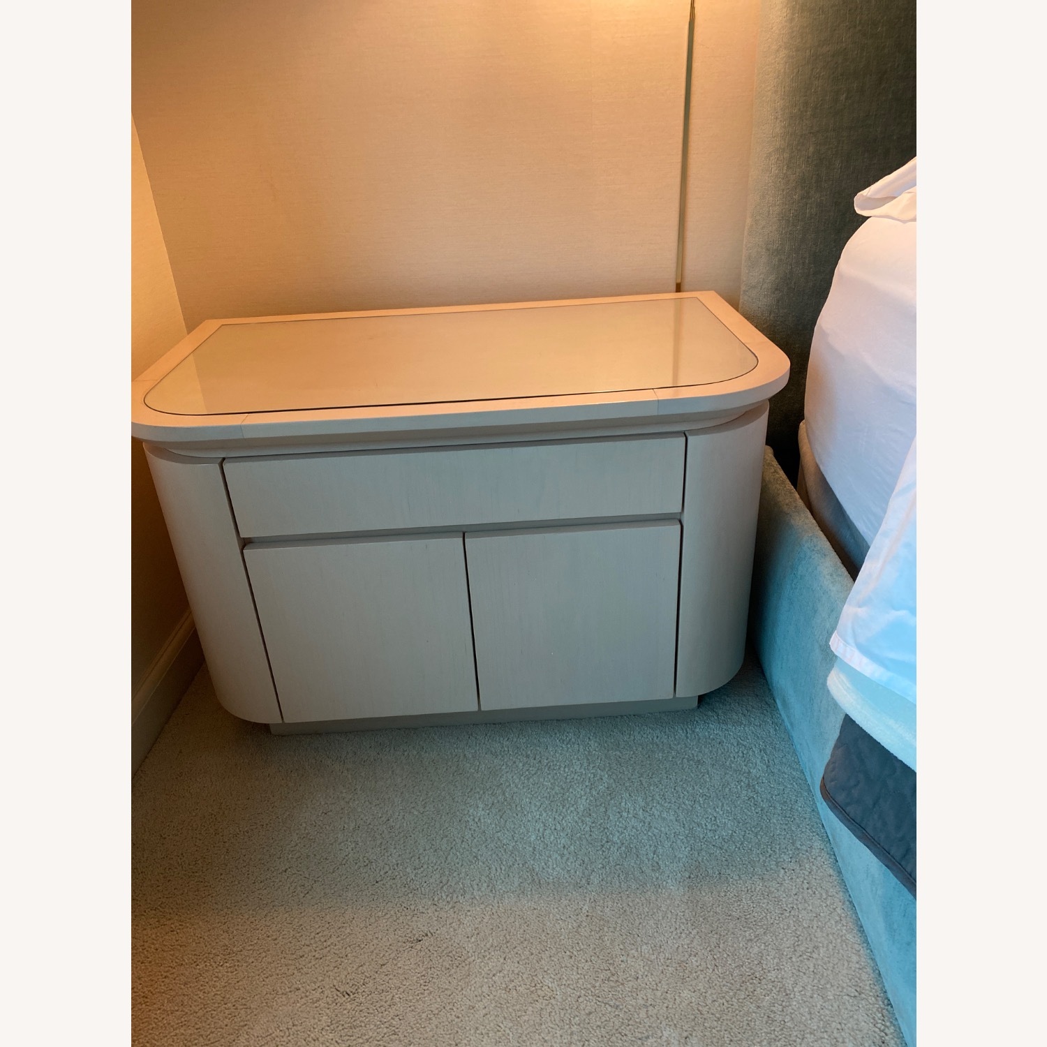 Natural Maple Side Table with Glass Top Insert - image-1