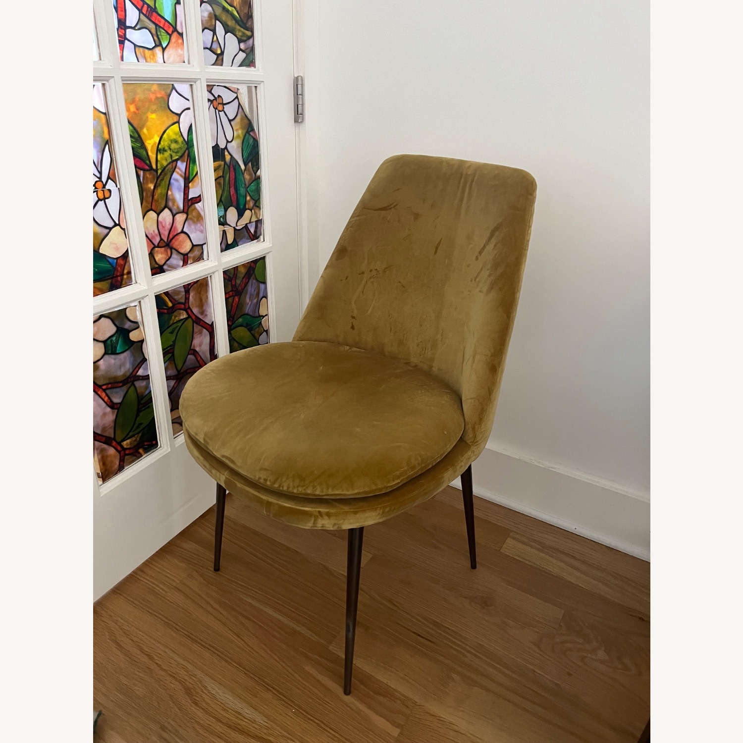 West Elm Finley Yellow Velvet Chair - image-1