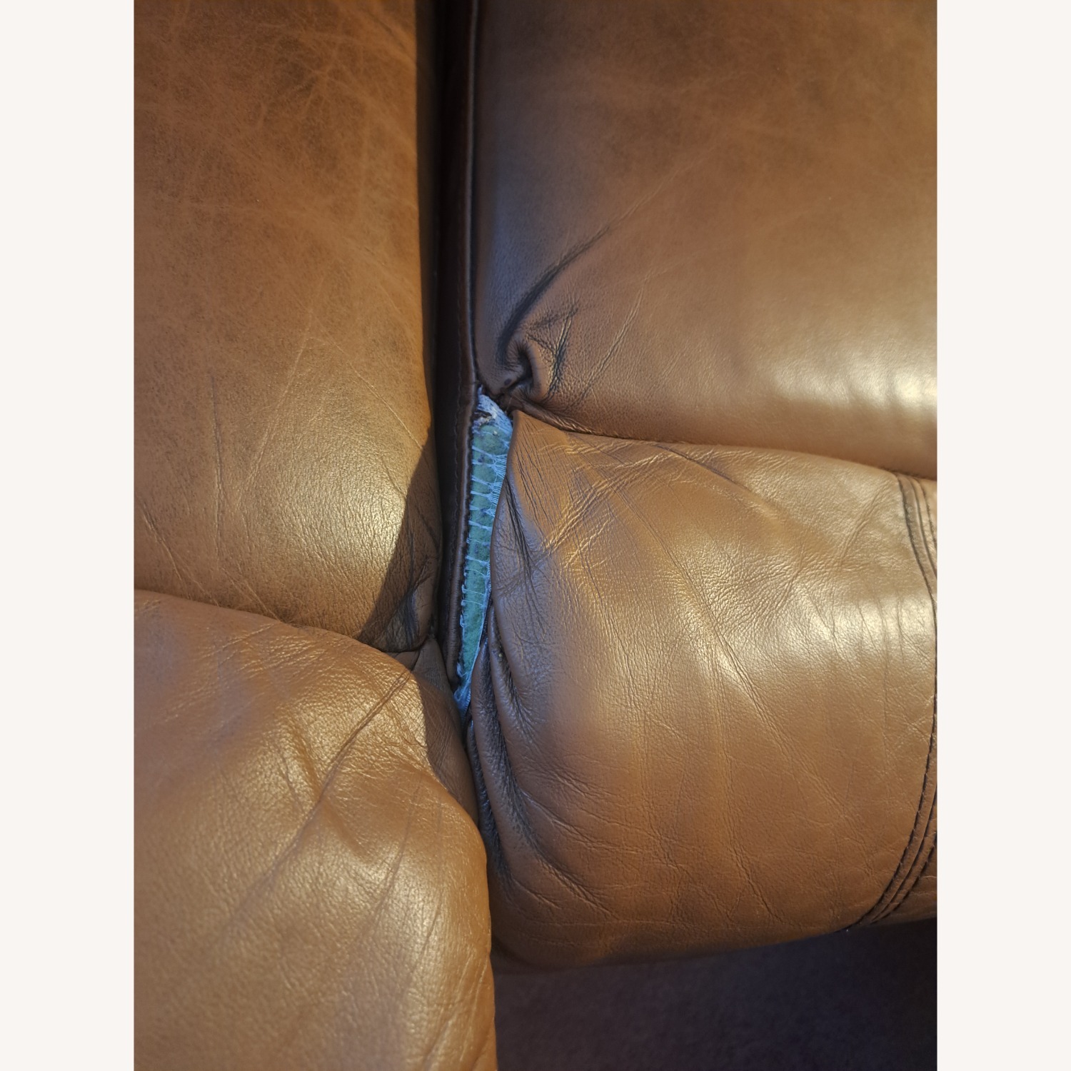 Brown Leather Manual Recliner Sofa - image-4
