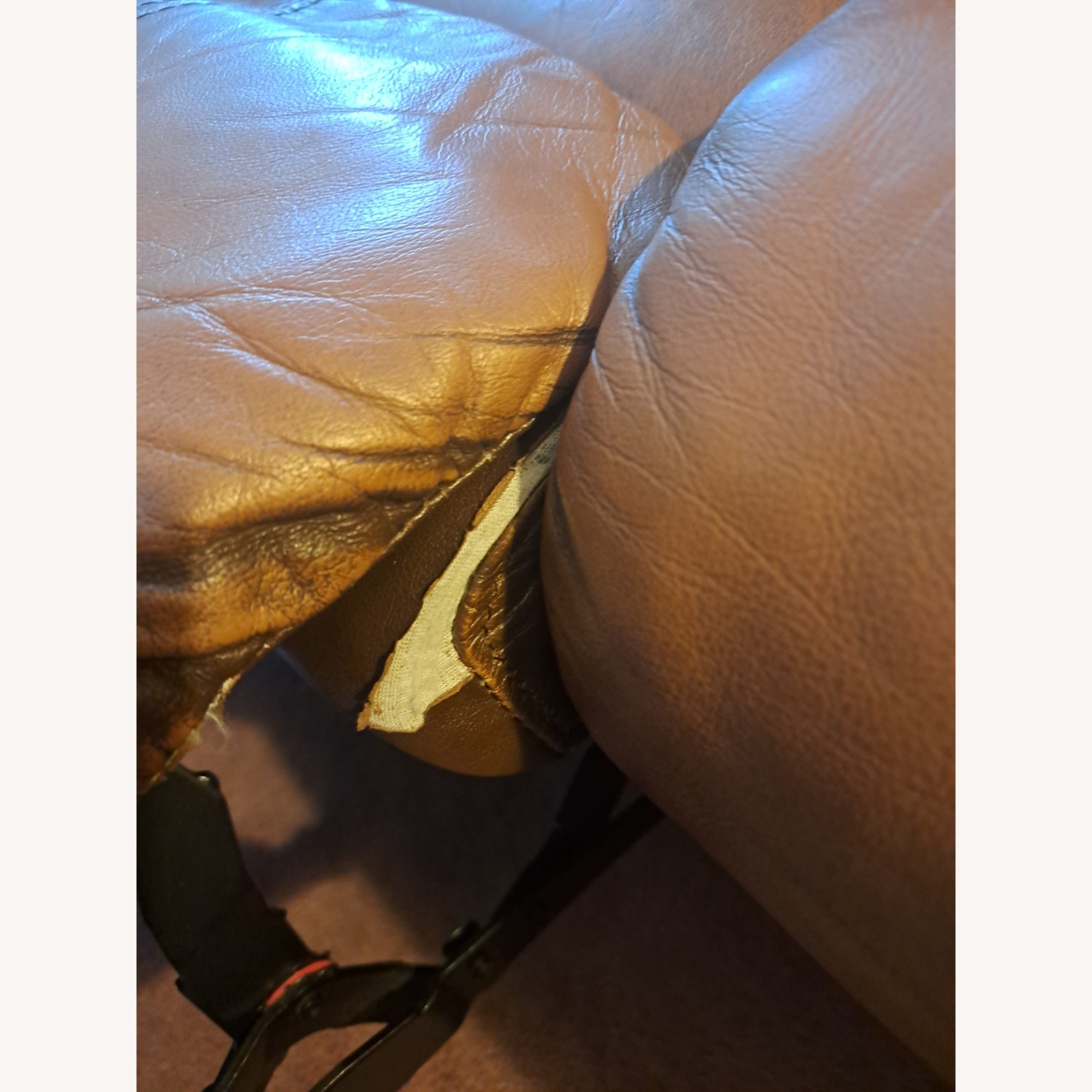 Brown Leather Manual Recliner Sofa - image-3