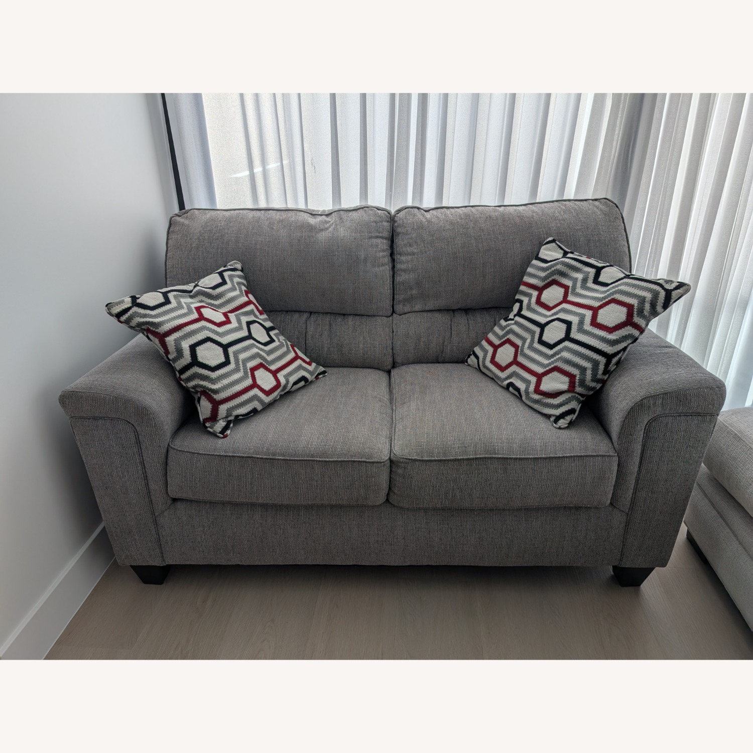 Concrete Grey Calvin Loveseat + 2 Pillows - image-1