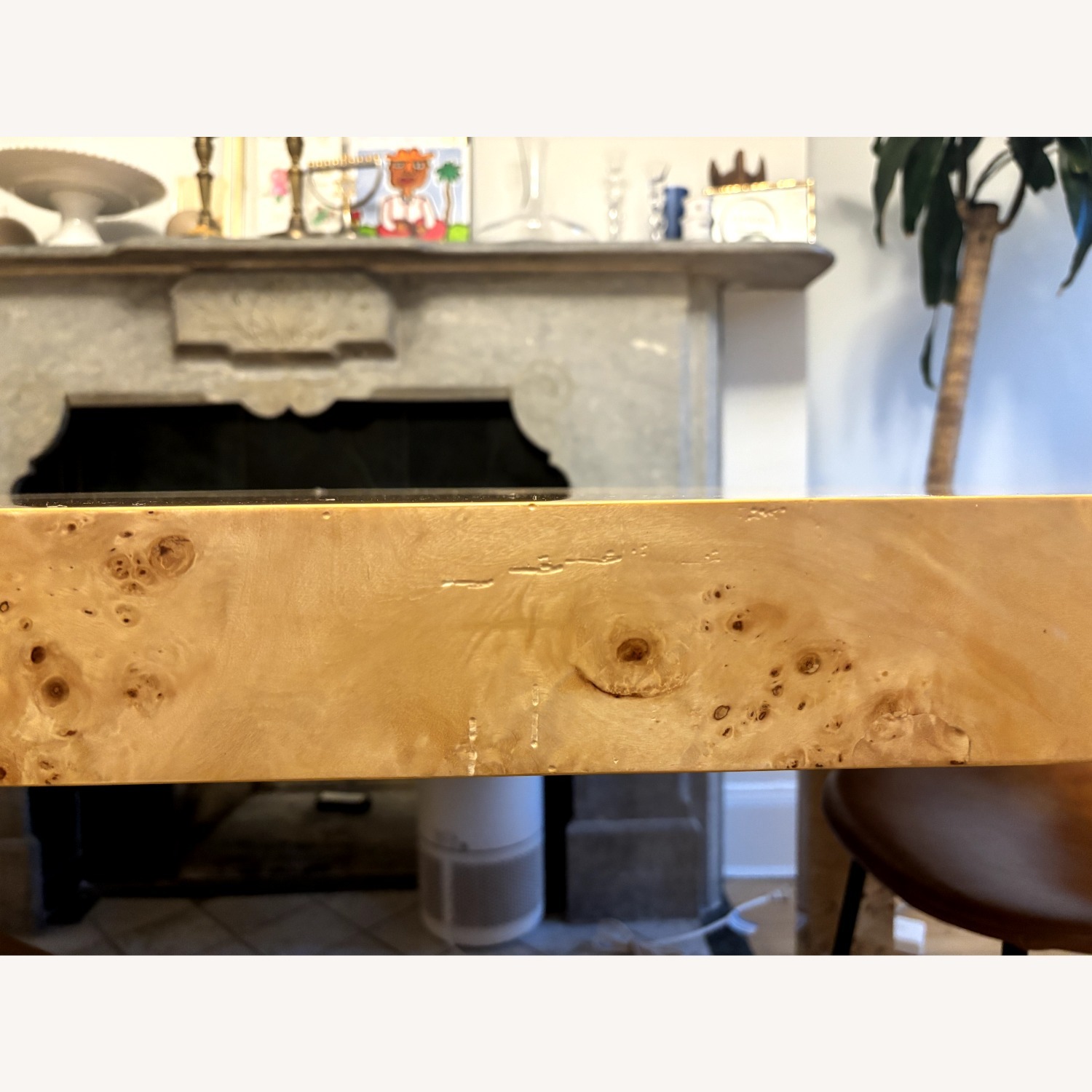 Restoration Hardware Burled Wood Dining Table - image-1