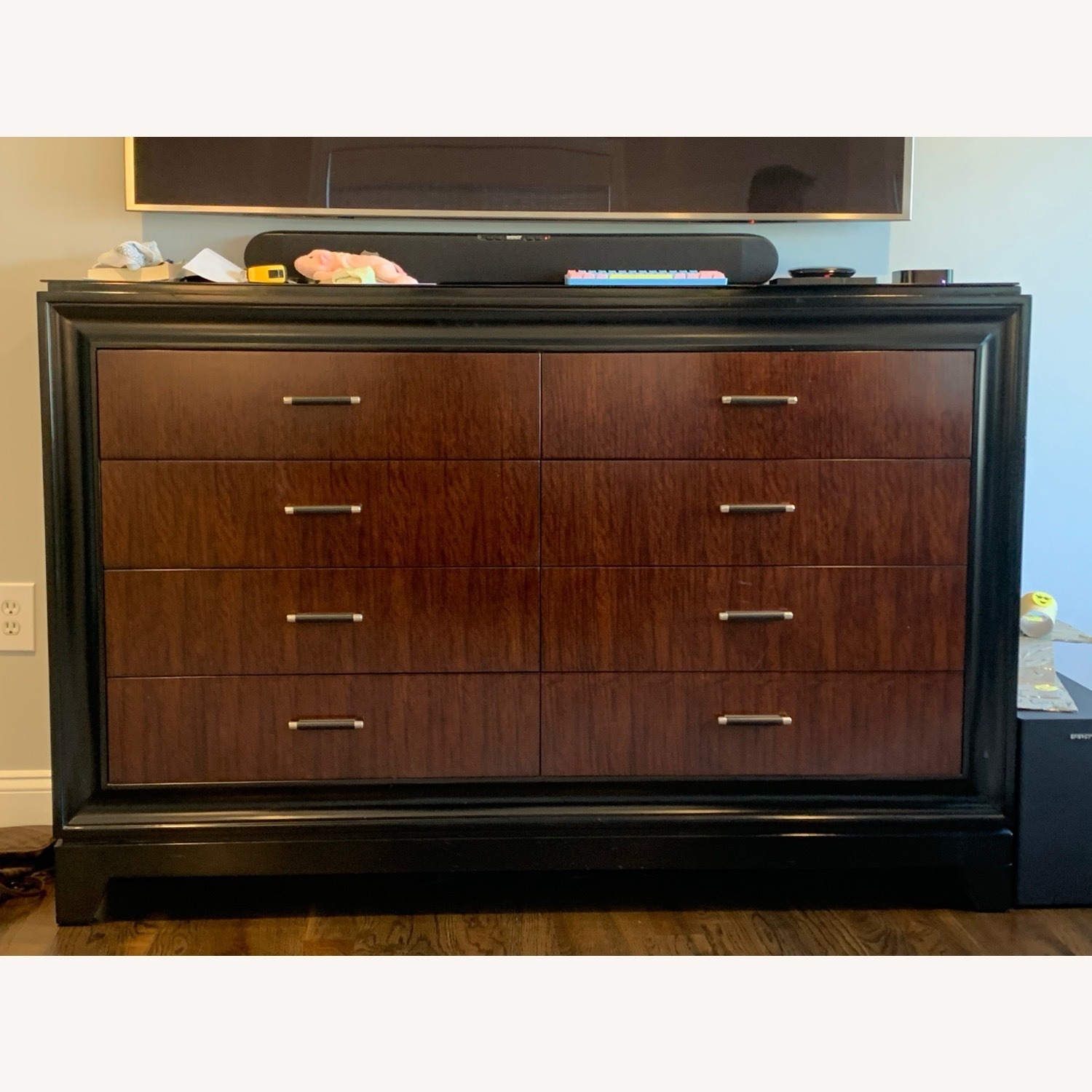 Black & Cherry Wood Dresser - image-1