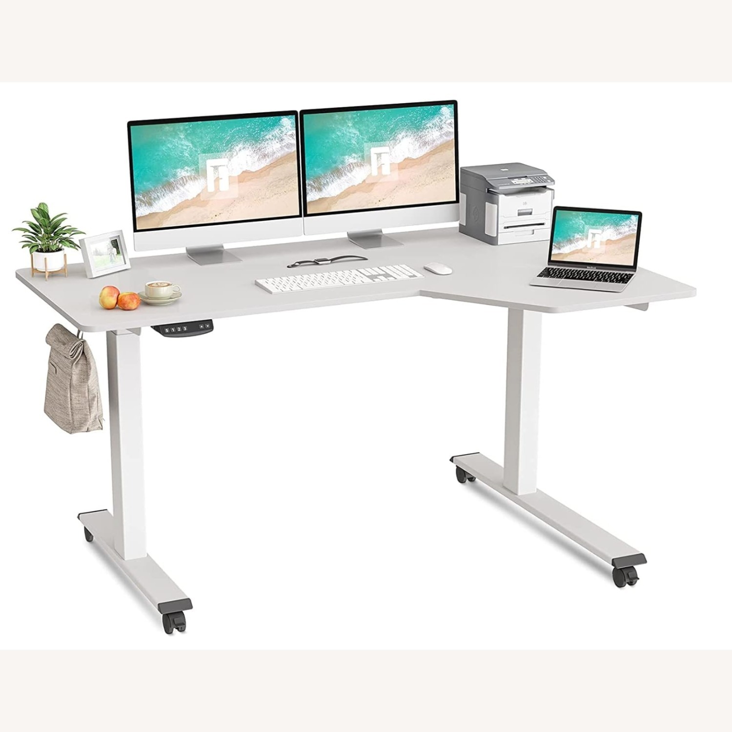 FEZIBO Reversible L-Shaped Electric Standing Desk - image-6