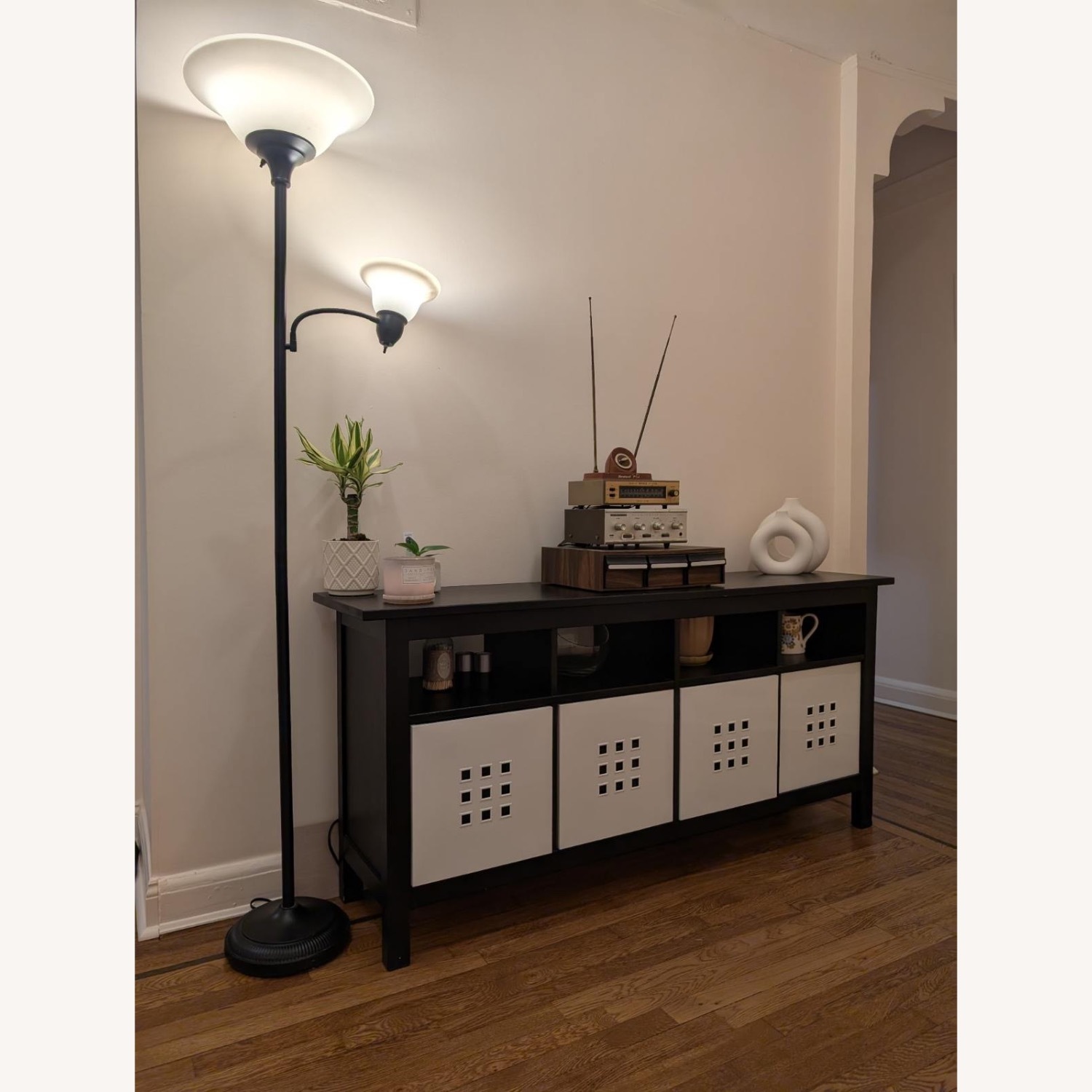 Contemporary Console Table and Floor Lamp - image-0