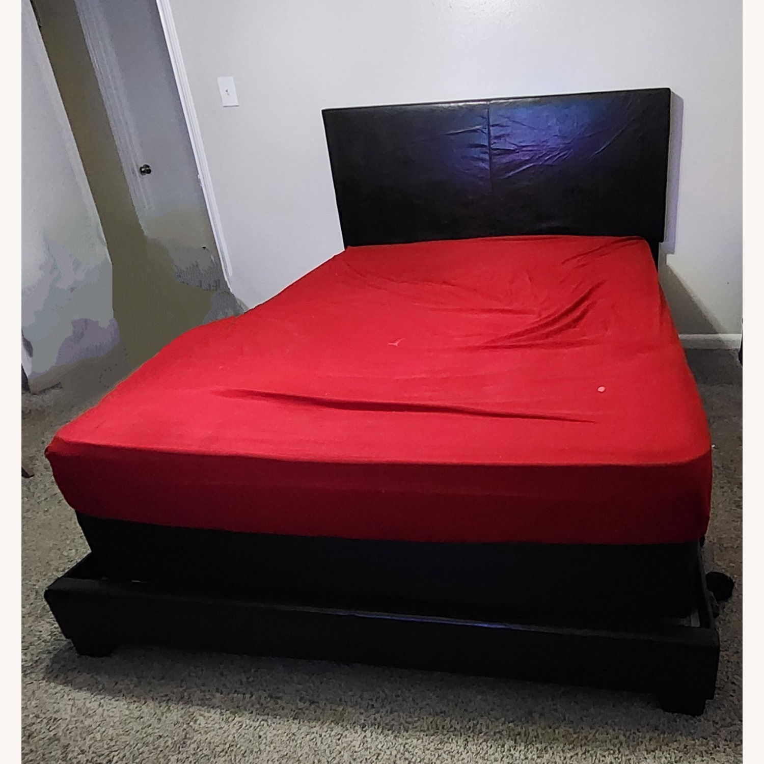 Ashley Furniture Wood Bed Frame W Dark Brown Headboard  - image-2