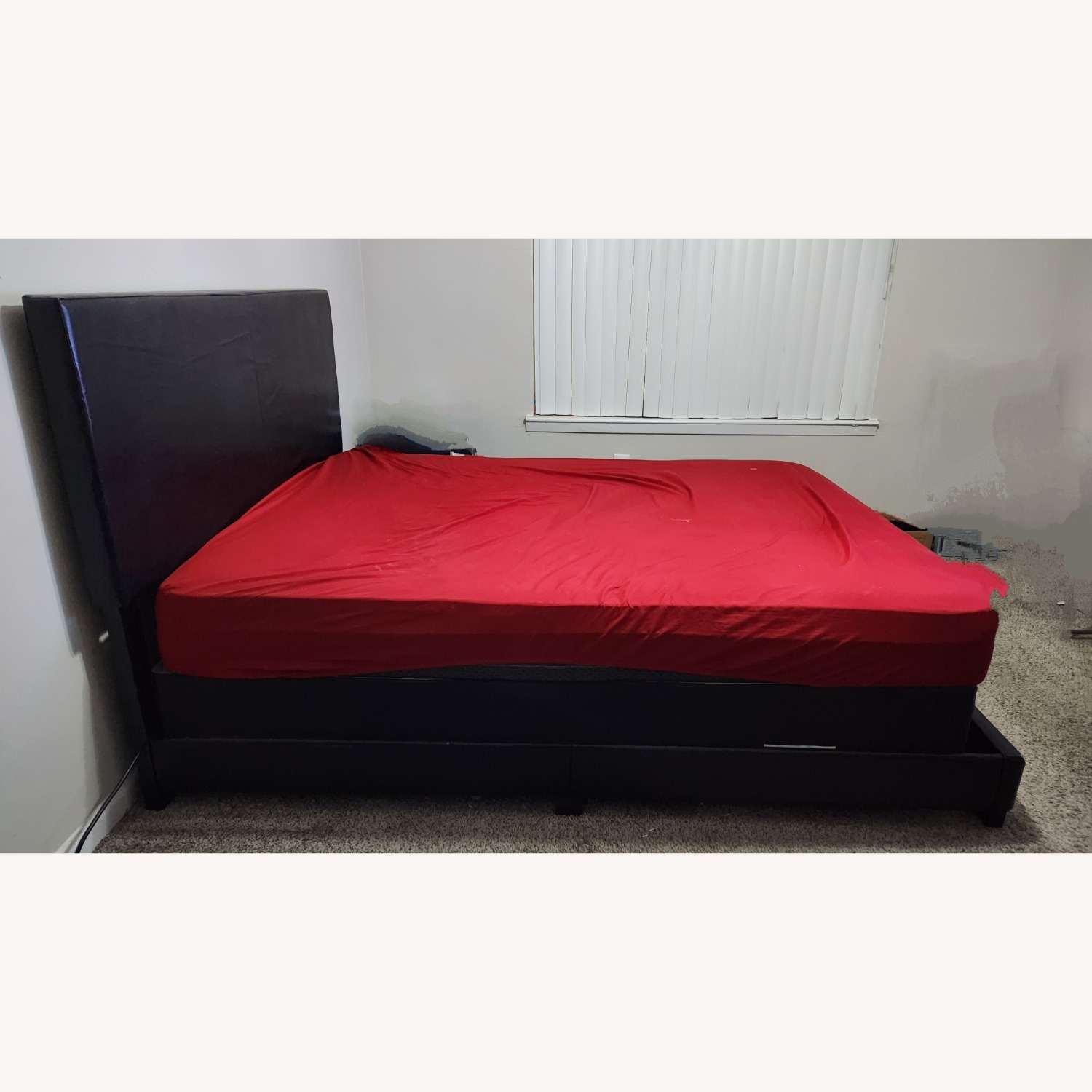 Ashley Furniture Wood Bed Frame W Dark Brown Headboard  - image-3