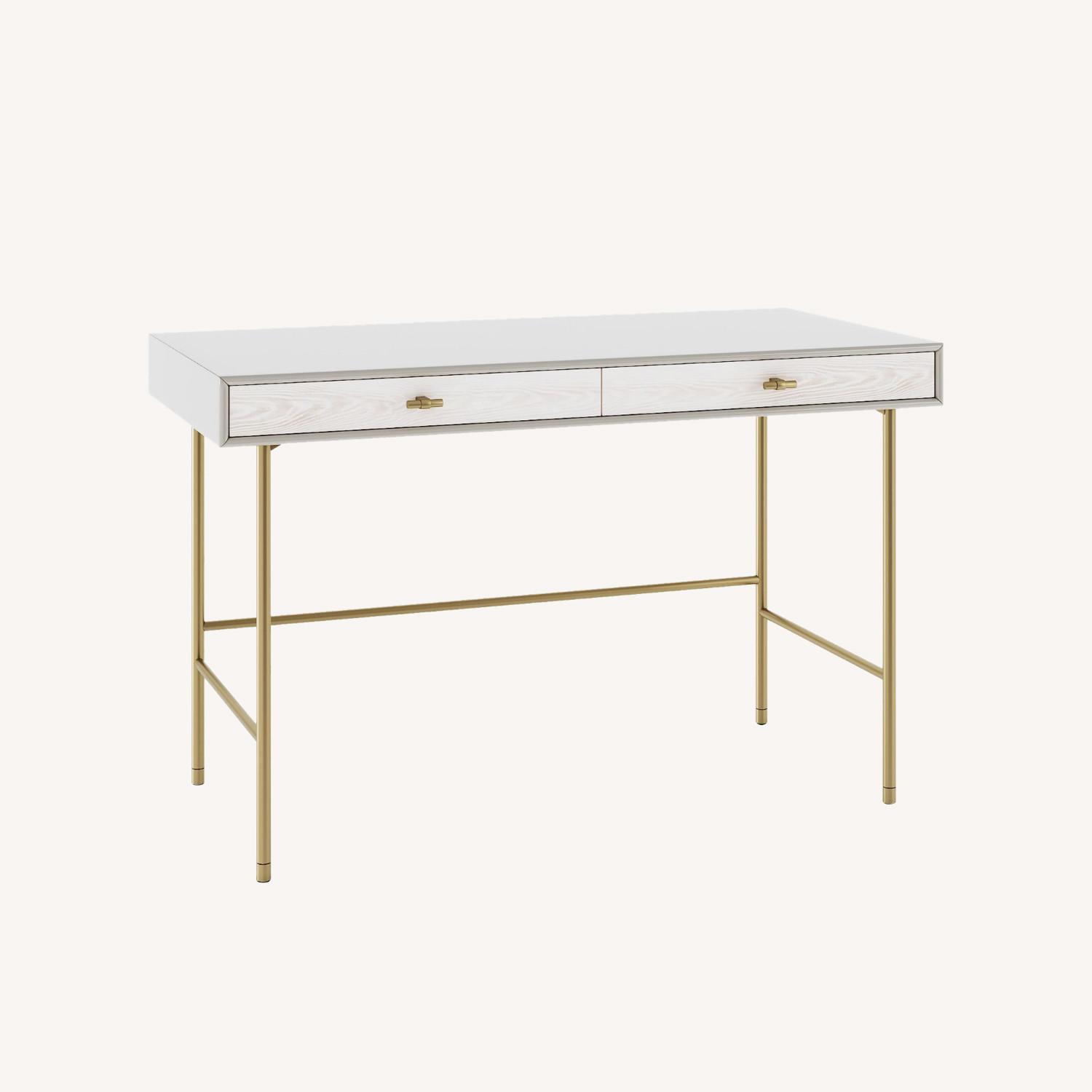 West Elm Gray and White Desk - image-0