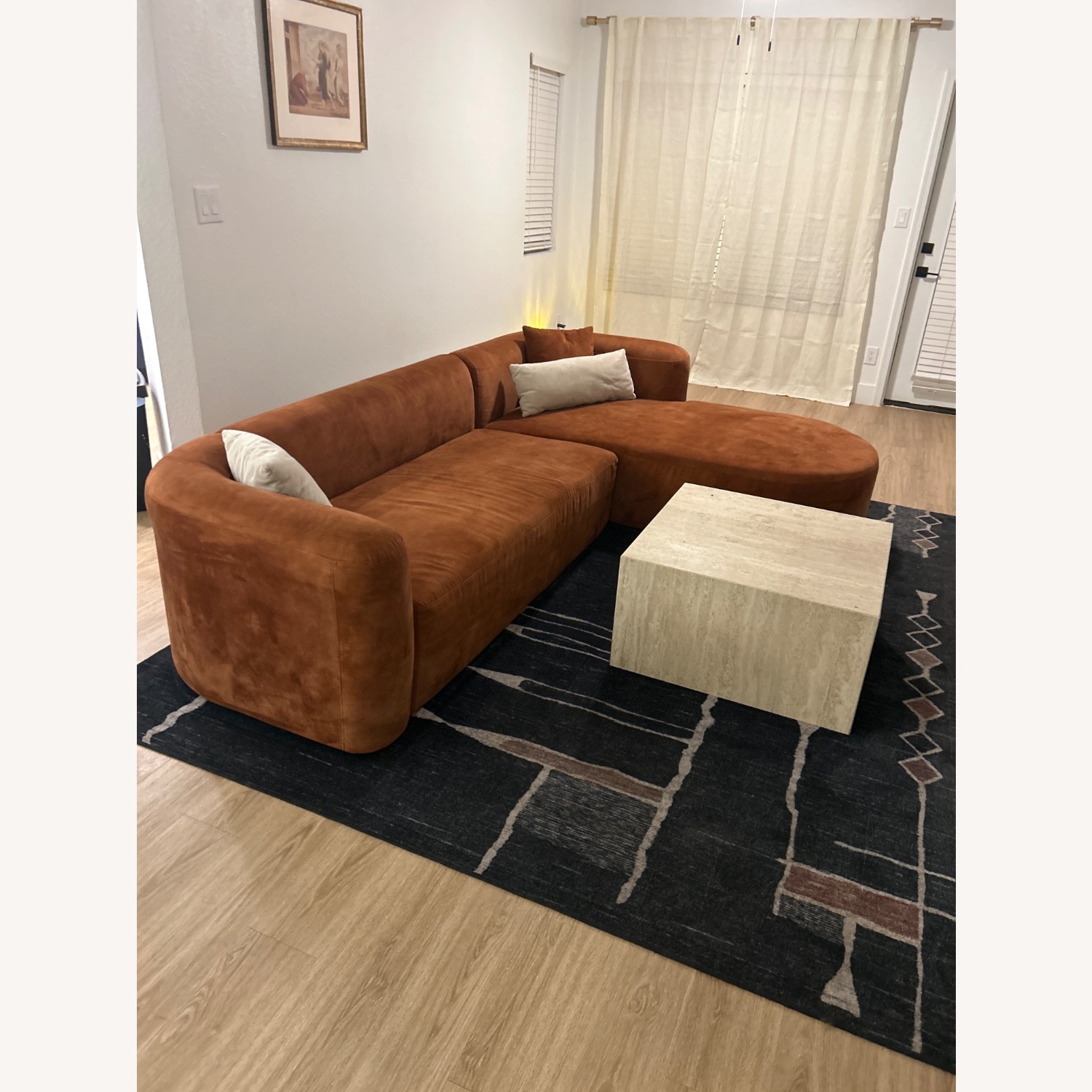 Curved 2-Piece Velvet Chaise Sectional  - image-3