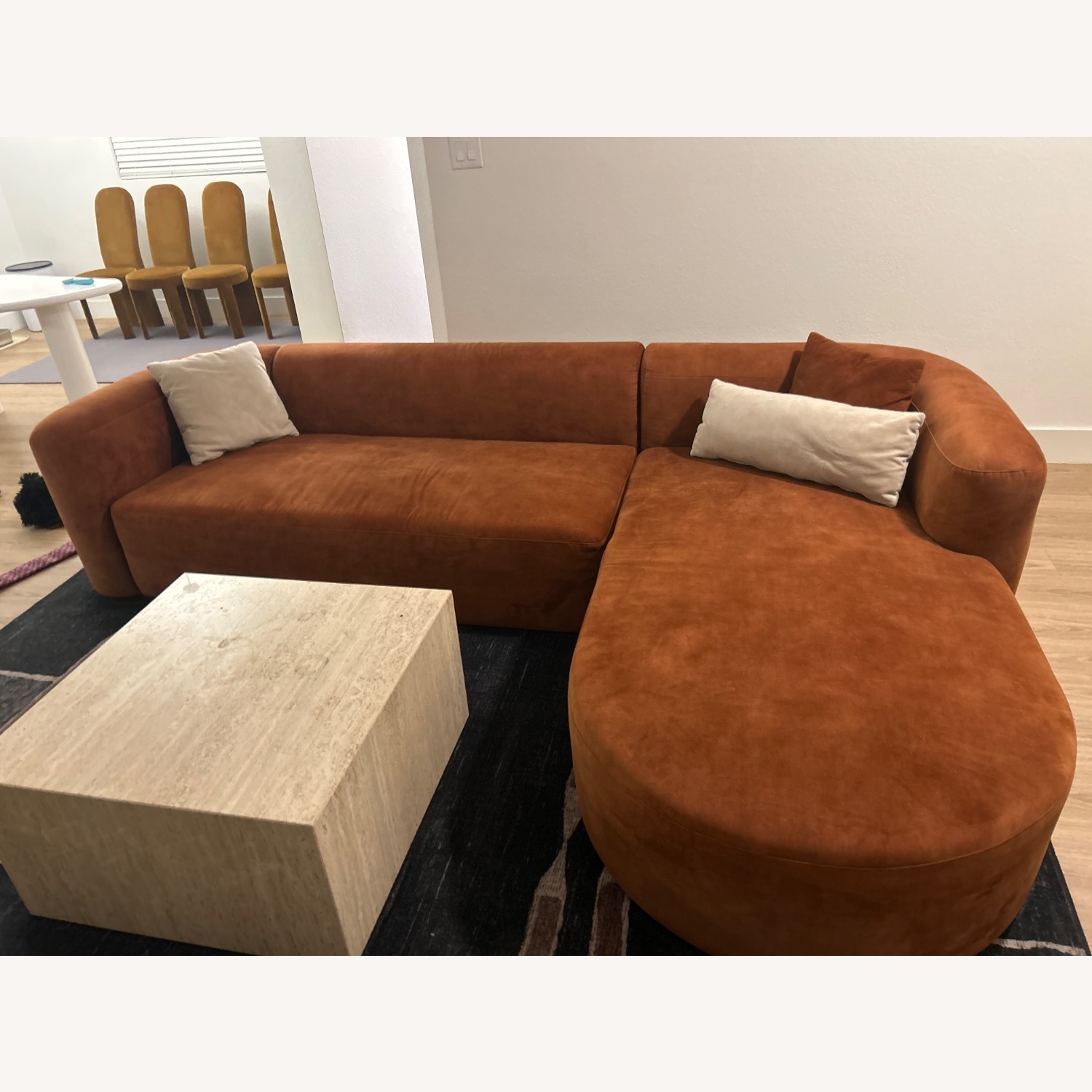 Curved 2-Piece Velvet Chaise Sectional  - image-1